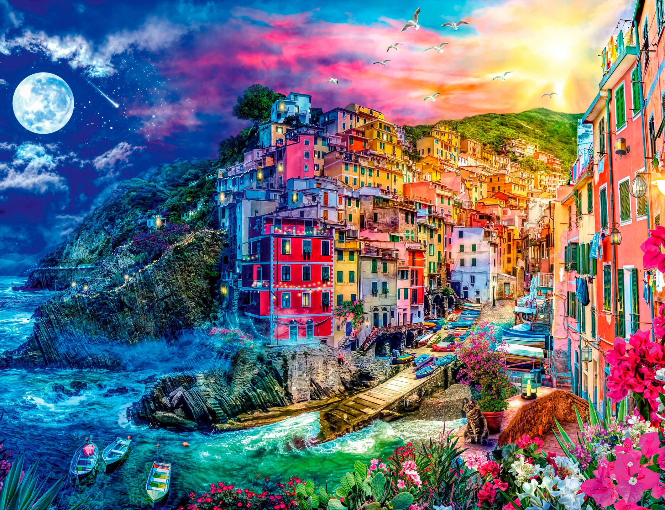 Ravensburger Puzzle Farbenfrohe Cinque Terre, 2000 günstig online kaufen