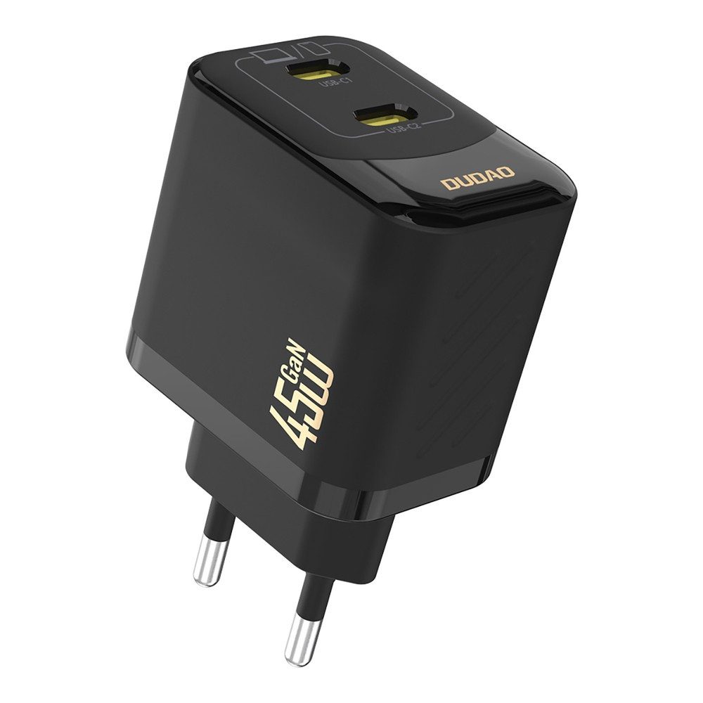 Dudao Schnellladegerät Steckernetzteil Reiseladegerät USB-Ladegerät (3000.0 mA, Spar-Set, 1-tlg., GaN-Technologie, Power Delivery, 2x USB-C, kompakt)