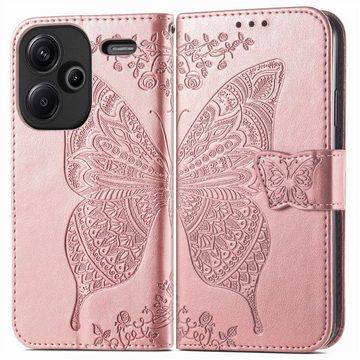 Wigento Handyhülle Für Xiaomi Redmi Note 13 Pro Plus Tasche Wallet Schmetterling Design