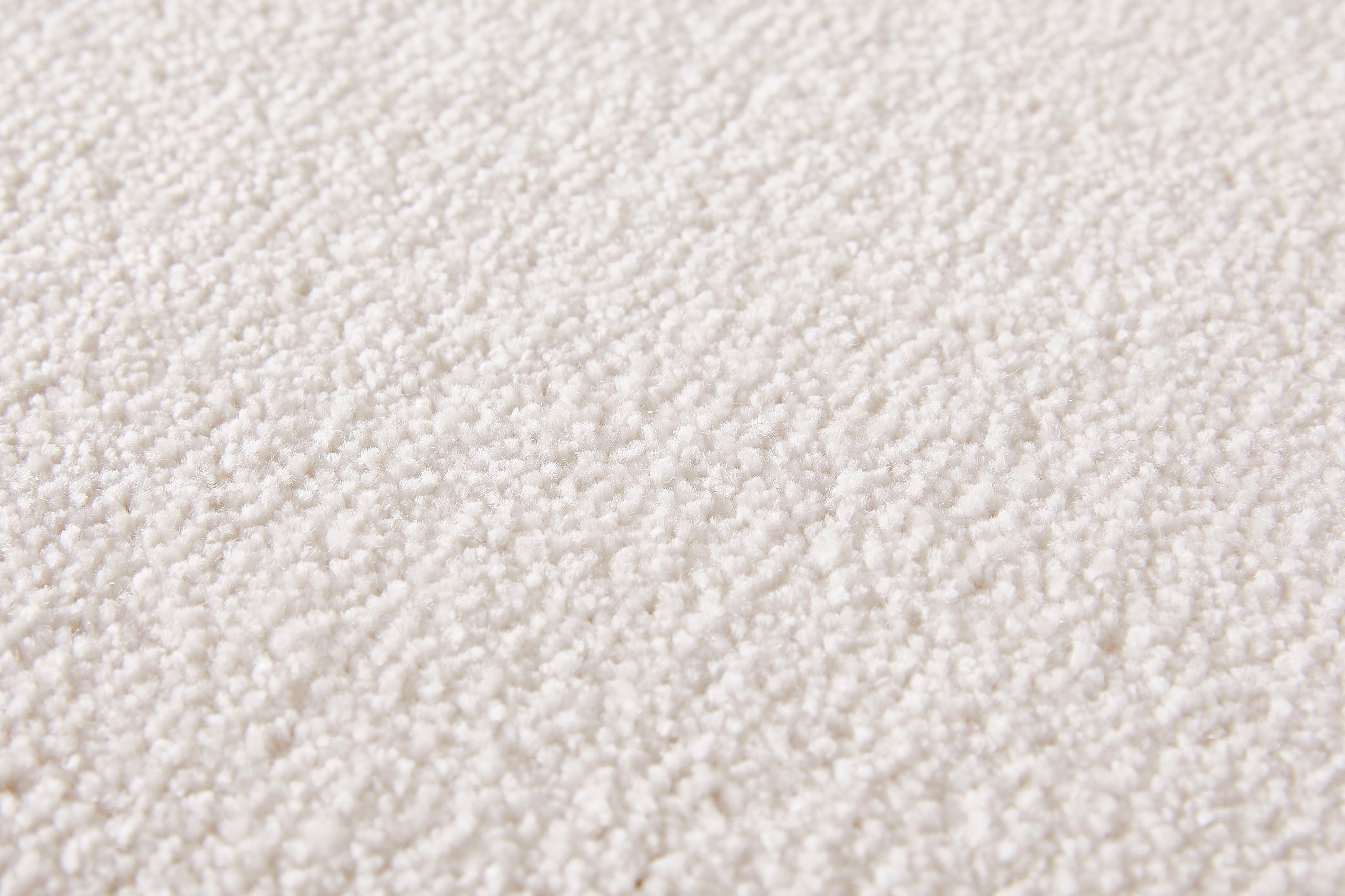 Teppichboden Coupon Frisee-Velours Sophie, Andiamo, rechteckig, Höhe: 12 mm, Uni Farben, Breite 400 cm oder 500 cm, strapazierfähig & pflegeleicht weiß | Kurzflor-Teppiche