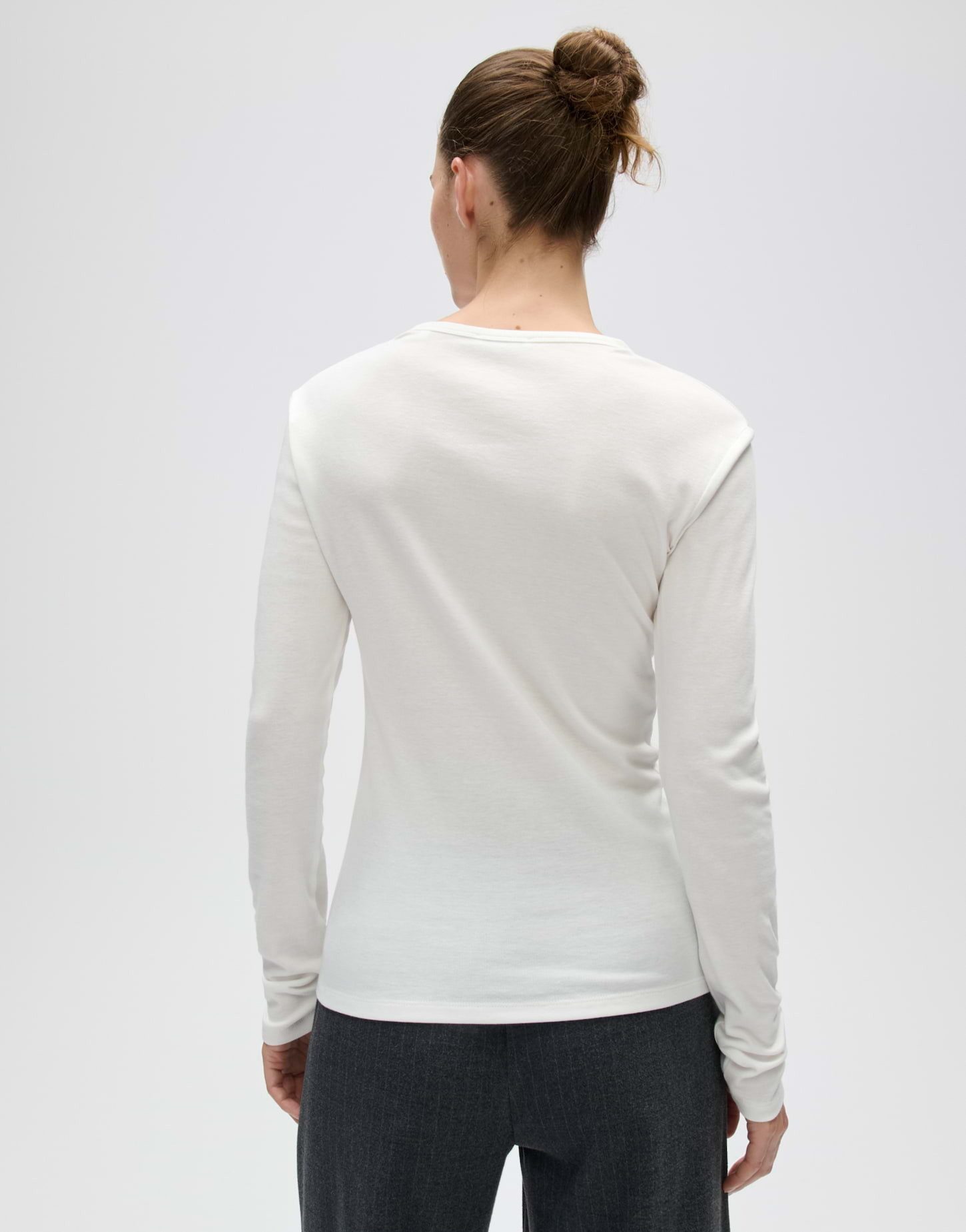 OPUS Longsleeve Sherrie aus weichem Jersey Schmale Passform für stilvolle und bequeme Alltagslooks
