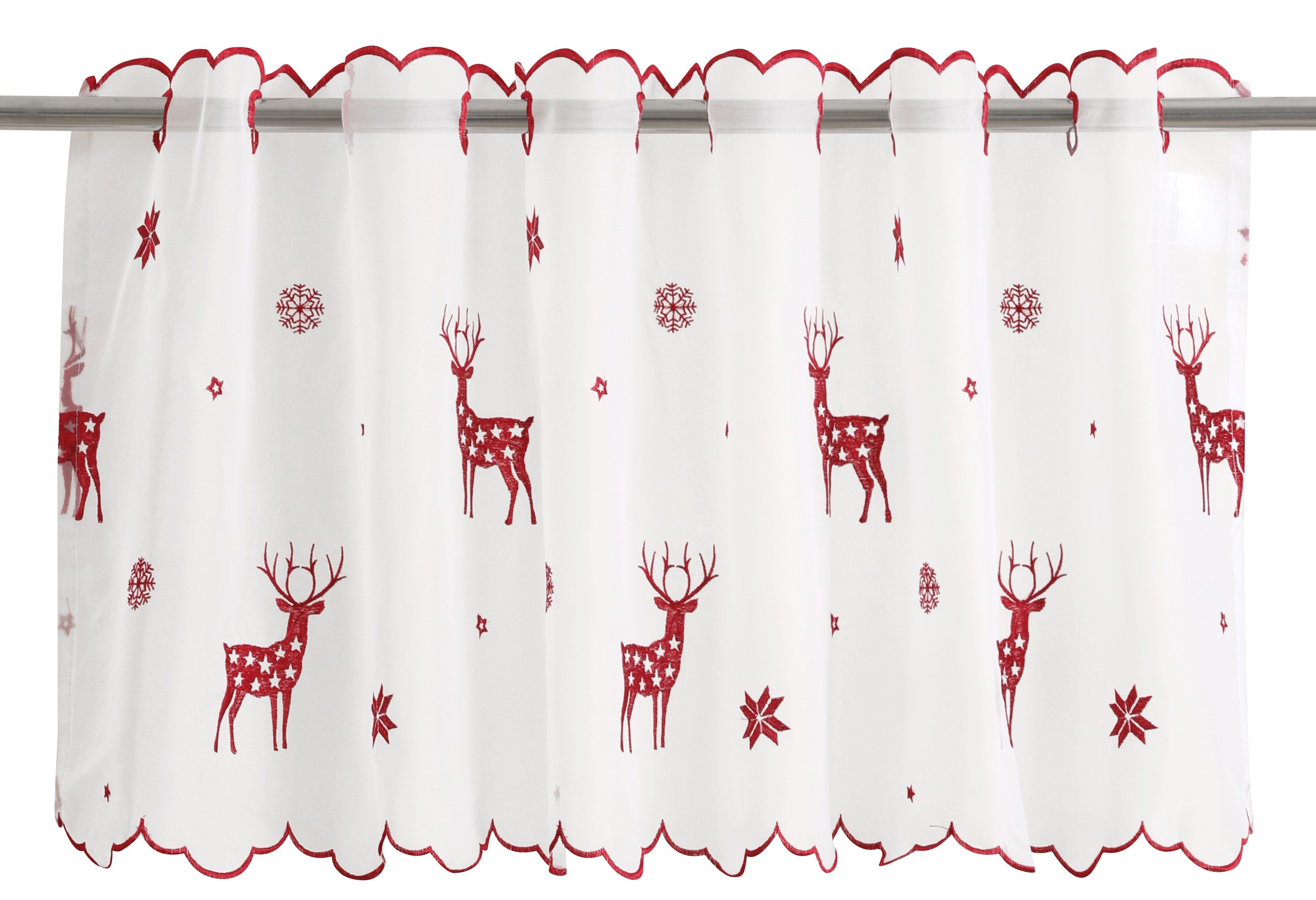 my home Scheibengardine Elch (1 St), Durchzuglöcher, transparent, Voile, Mi günstig online kaufen