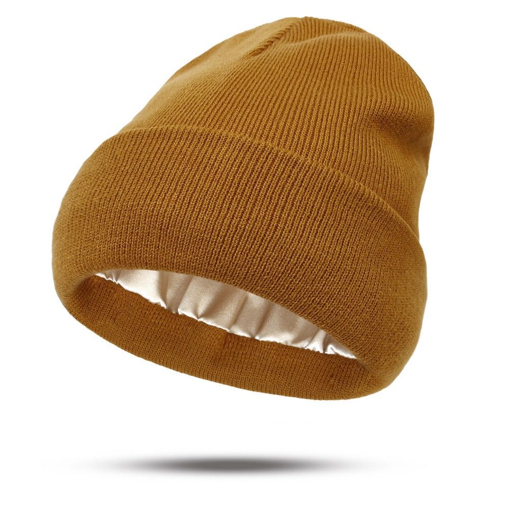 Coonoor Strickmütze Wärmende Strickmütze, Winter Beanie Wollmütze mit Satinfutter