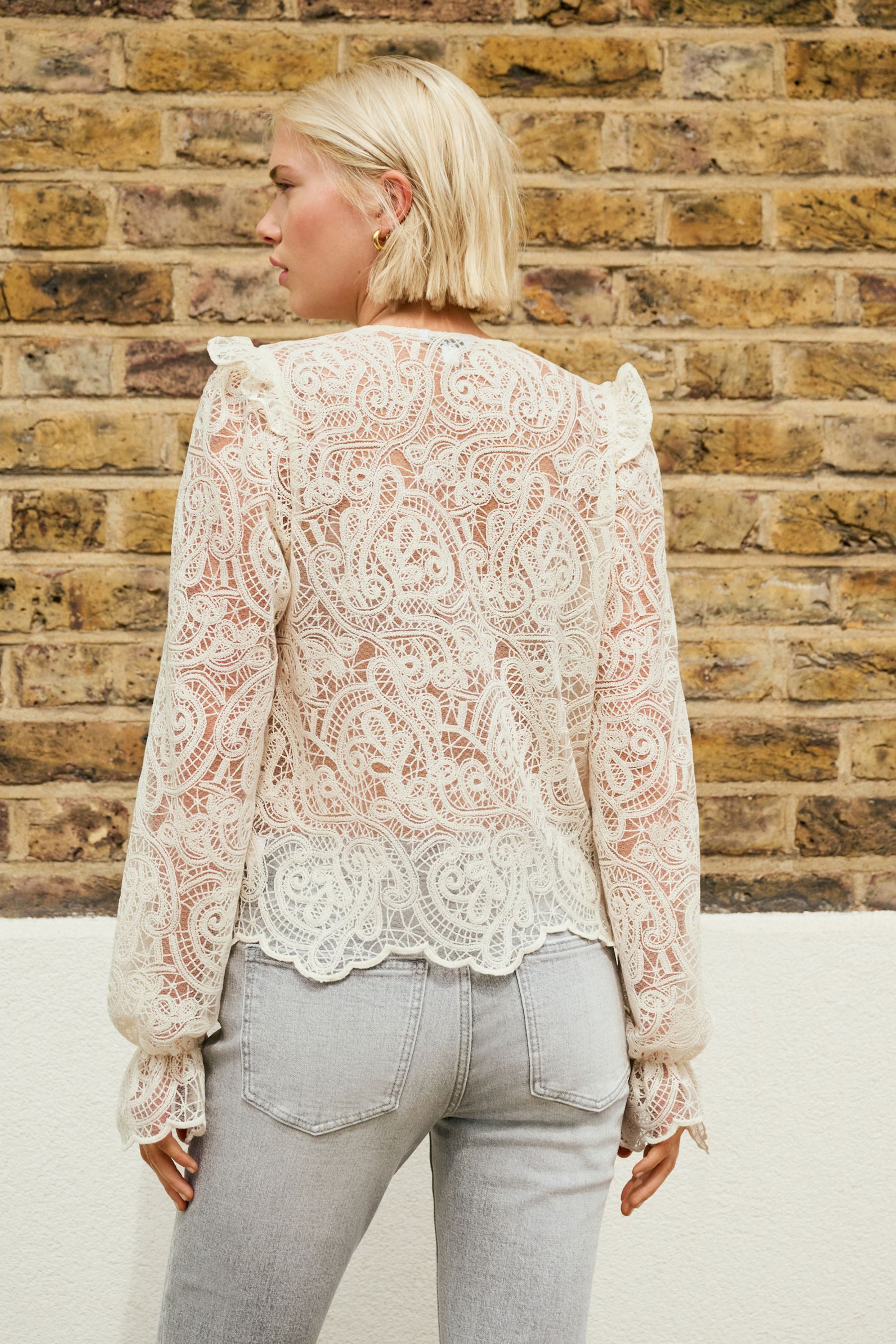 Next Langarmbluse Bluse mit V-Ausschnitt, Paisley-Muster günstig online kaufen