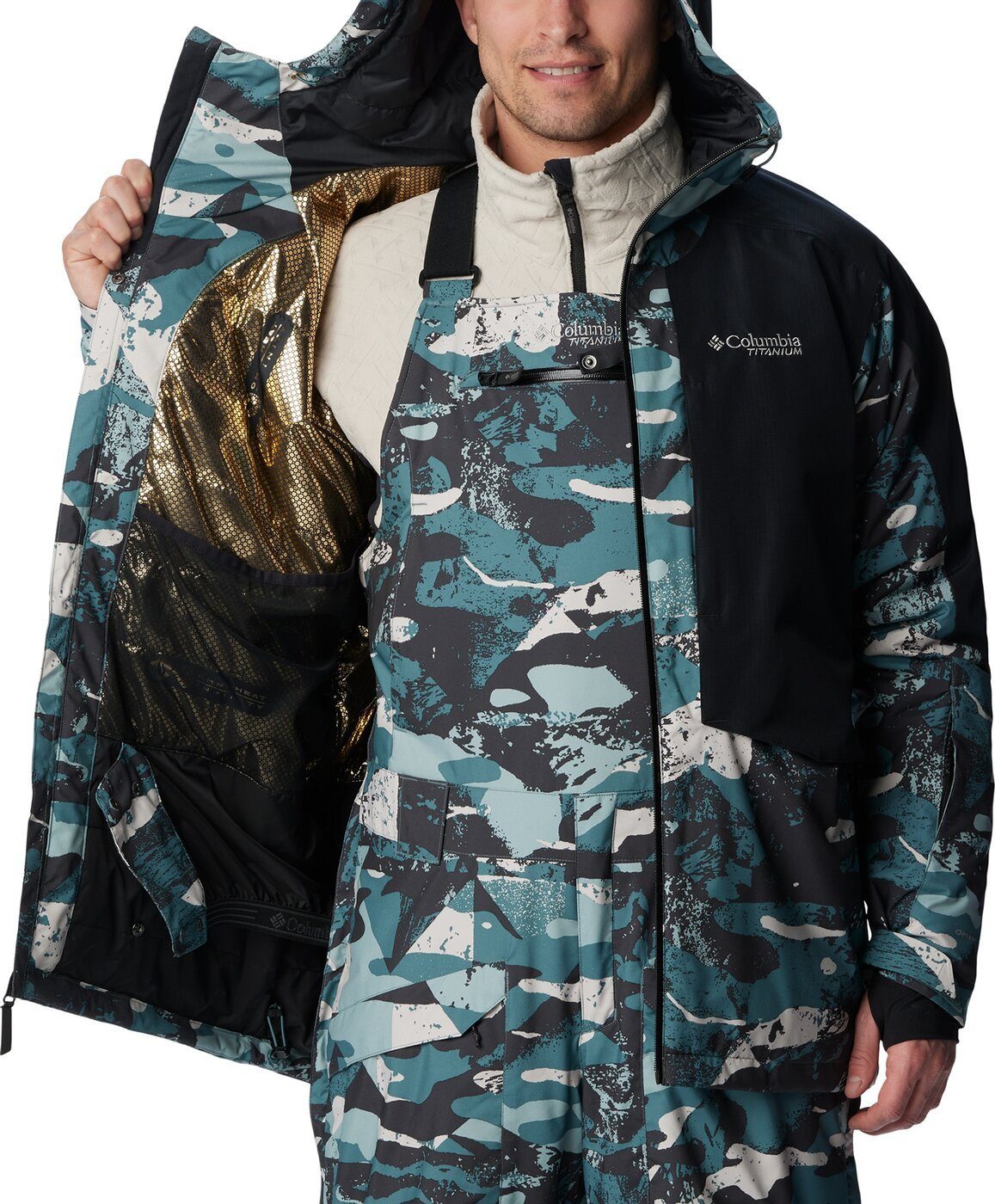 GEOGLACIAL Highland Summit Funktionsjacke BLACK PRINT, Columbia Jacket METAL