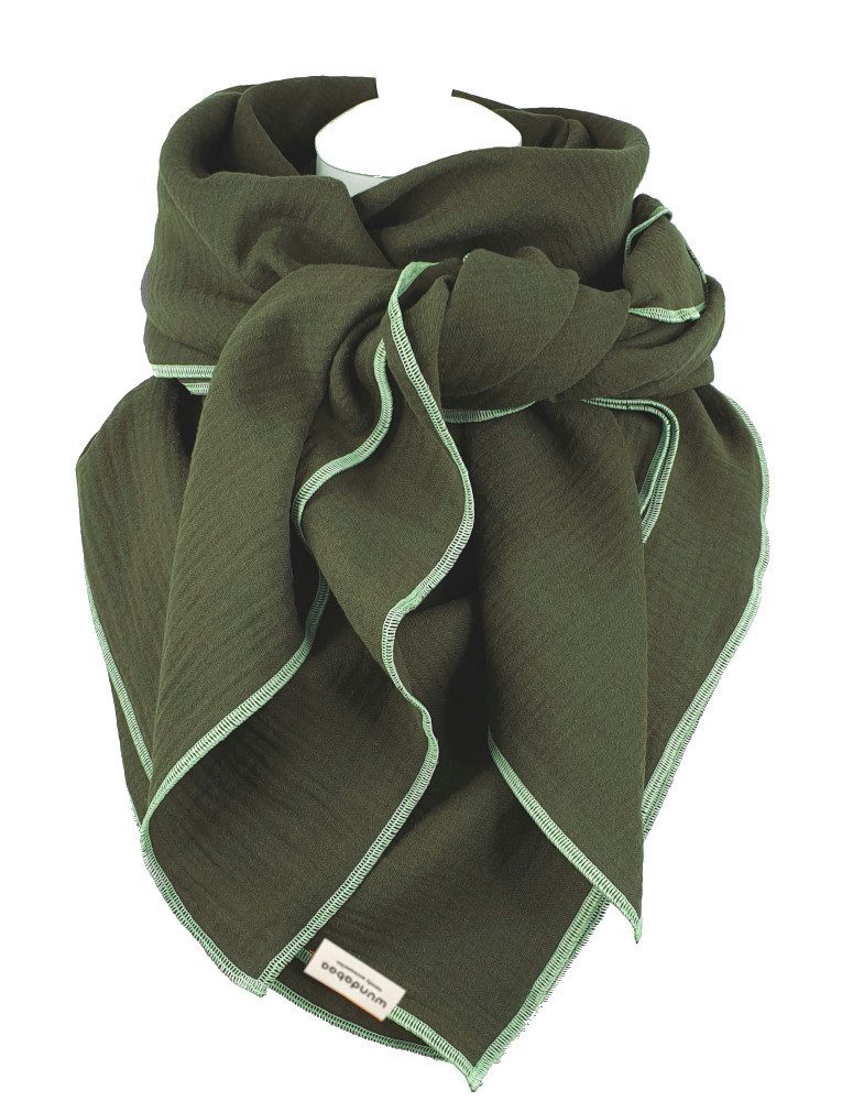 wundabaa Modetuch Halstuch Musselin grün in Farbvarianten, unifarben