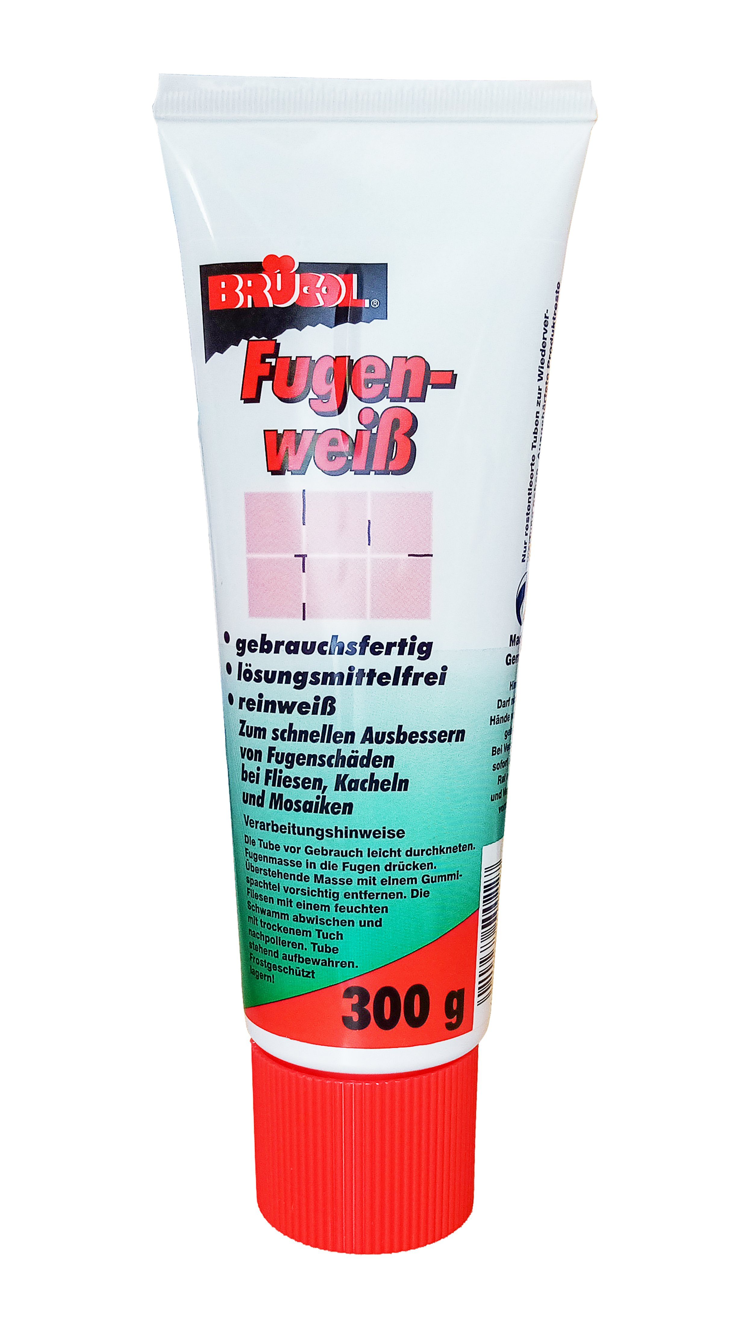 BRÜCOL Fugenfueller FUGEN-WEIß 300g gebrauchsfertig Fugenweiß Fliesenfuge Fliesen 27, Kacheln Fugenmasse Reparatur Spachtel Masse Mosaiken