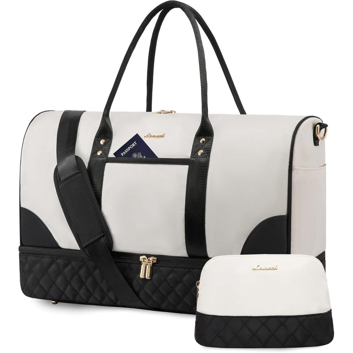 LuxusKollektion Weekender Damen Reisetasche Weekender Bag mit Schuhfach, Nassfach