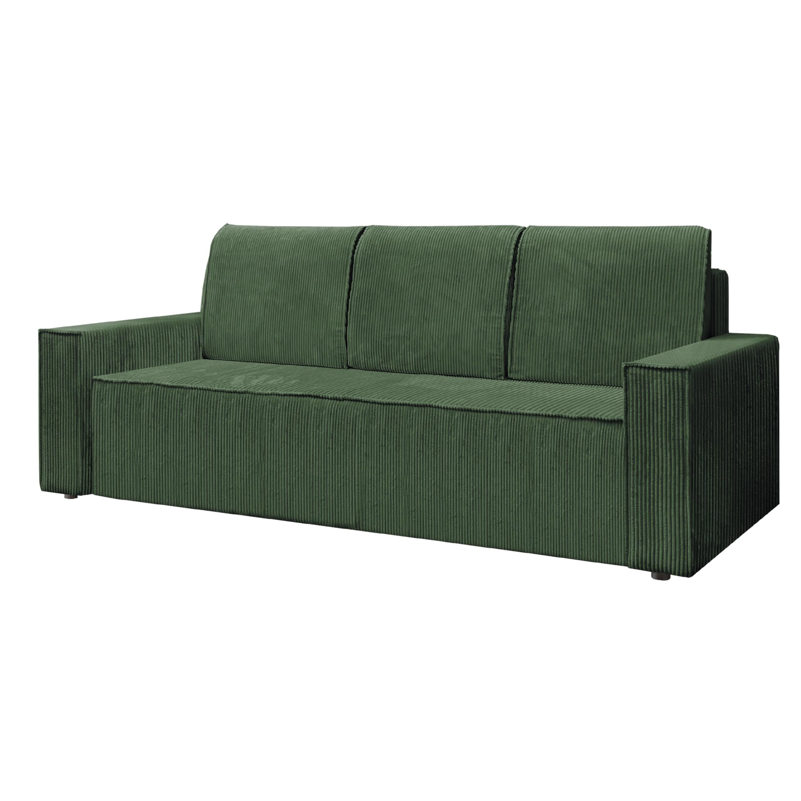 KIER FURNITURE Sofa mit Schlaffunktion, 236 cm lang, mit Bettkasten, 143x200 cm - Grün