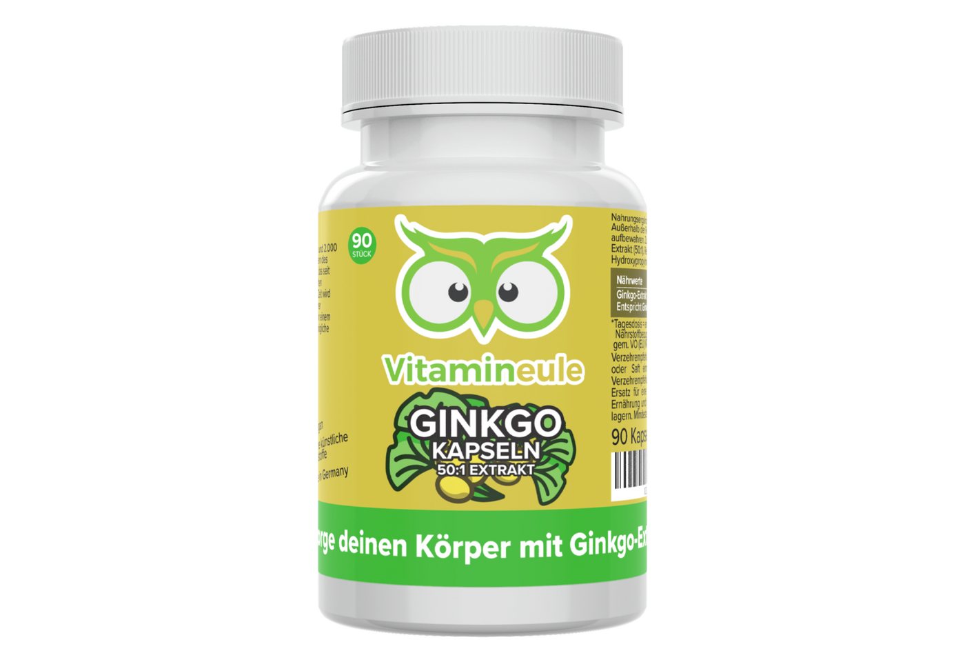 Vitamineule Ginkgo Kapseln - 120 mg 50:1 Ginkgo Extrakt - Kapsel