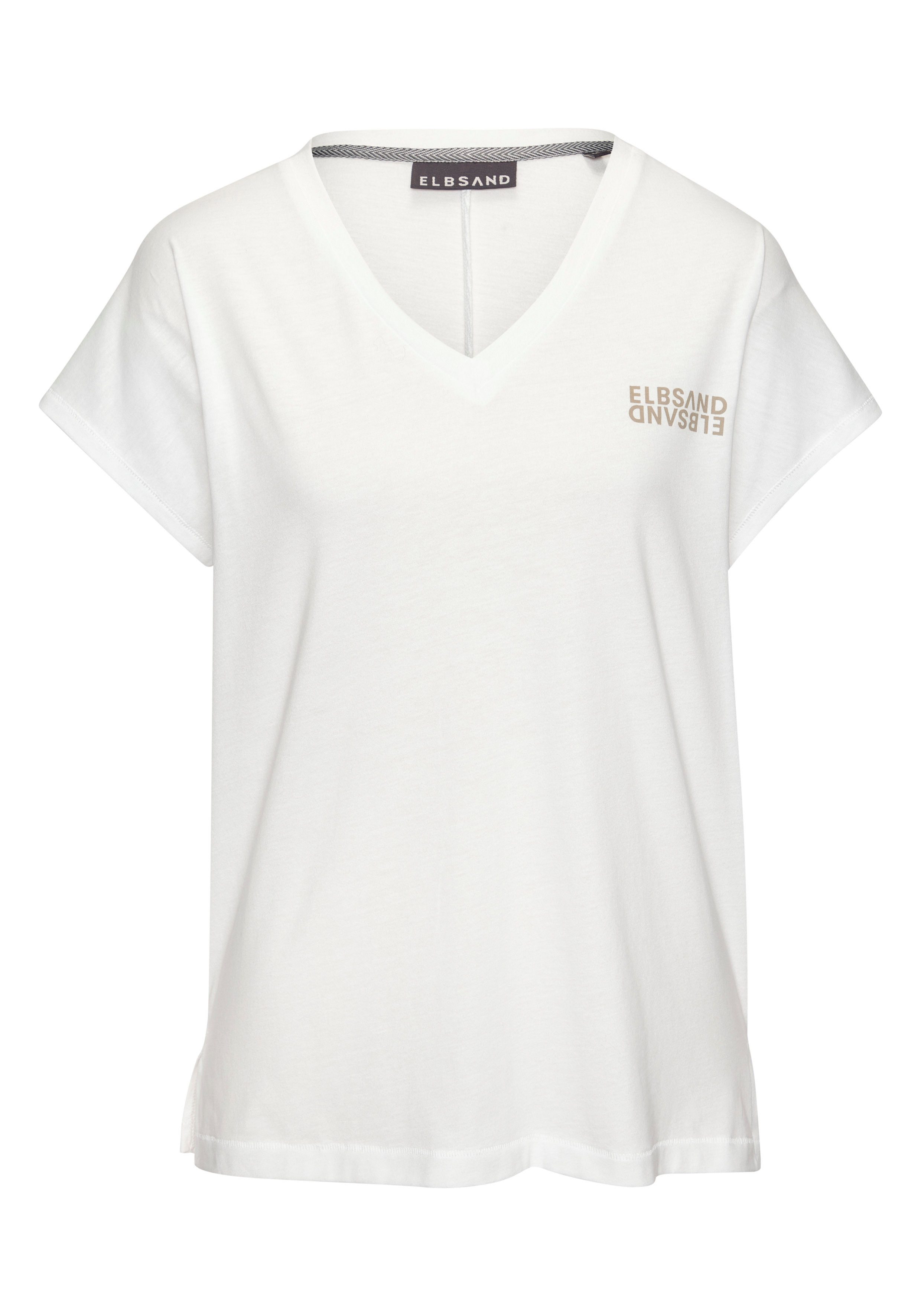 Elbsand V-Shirt mit Logoprint, Kurzarmshirt, Basic günstig online kaufen