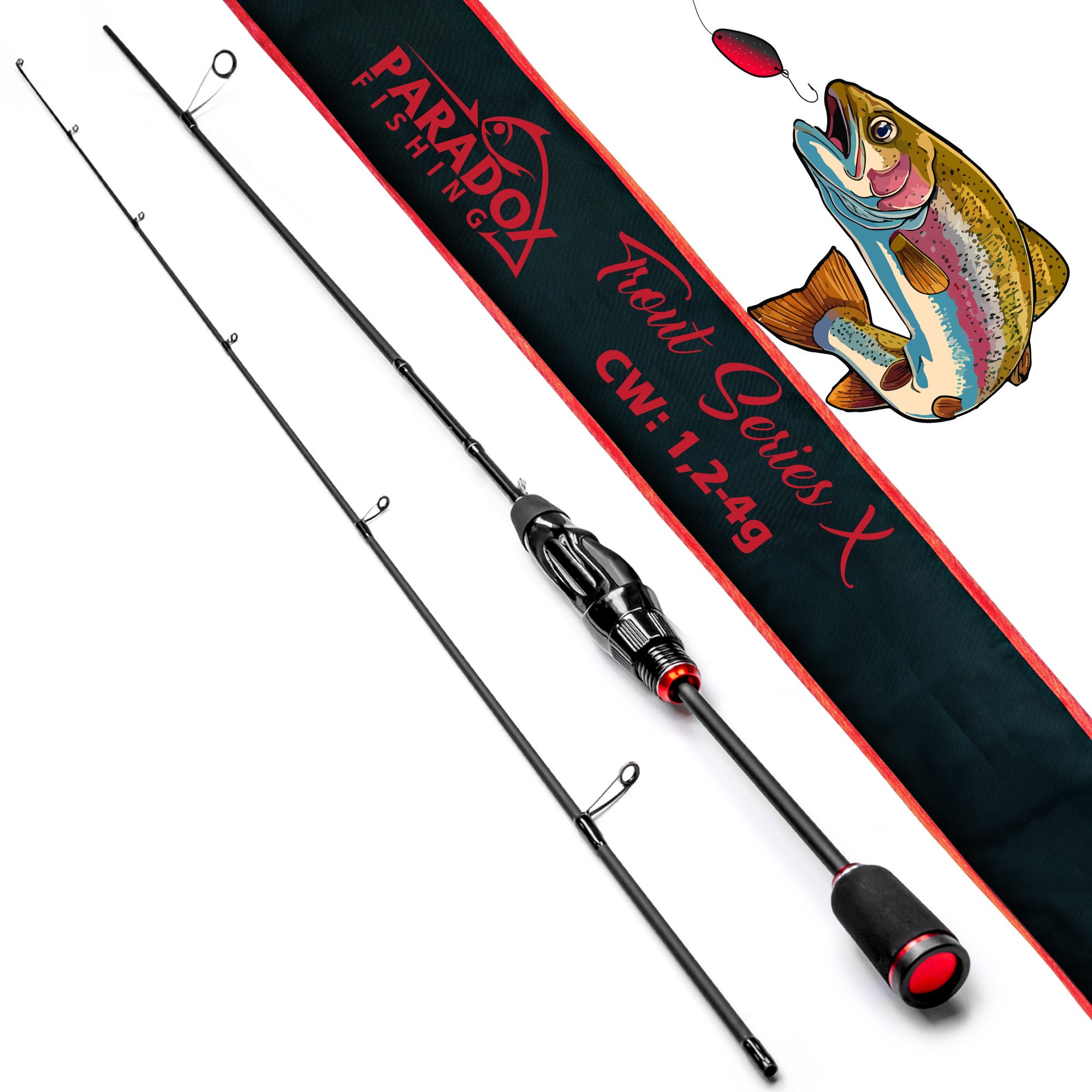 Paradox Fishing Spinnrute Trout Series X, (Rute + 1000 Rolle), UL-Rute, 1,85m 1,2-4g