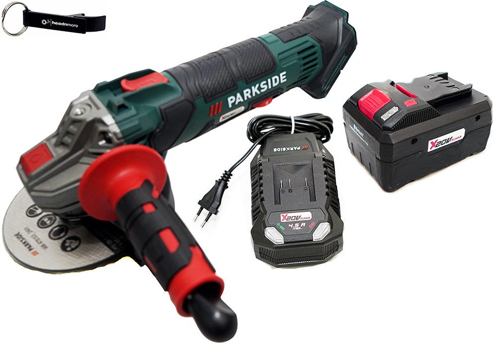 Parkside Akku-Winkelschleifer 20V Akku Winkelschleifer PWSA 20 im Transportkoffer, max. 11500 U/min