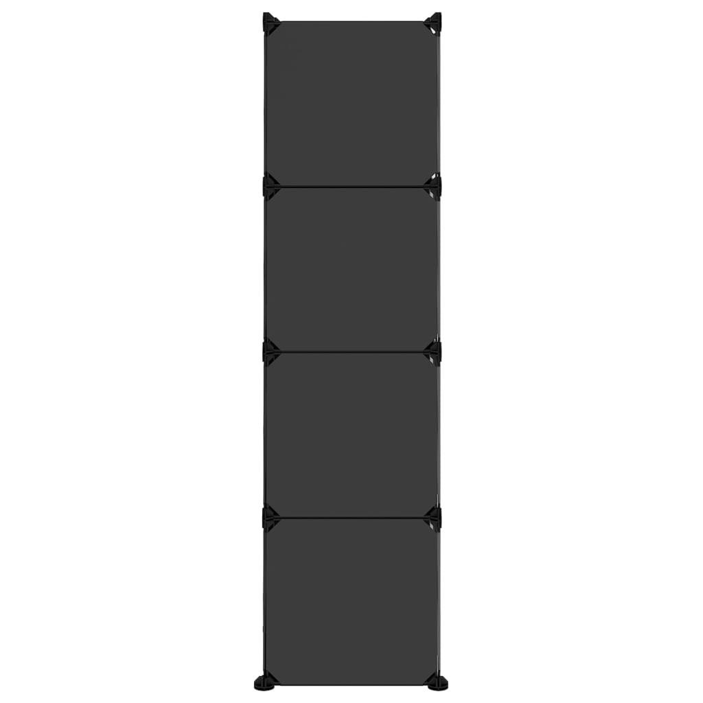 furnicato Schuhschrank Regalsystem mit Schwarz Würfeln Türen und PP 12