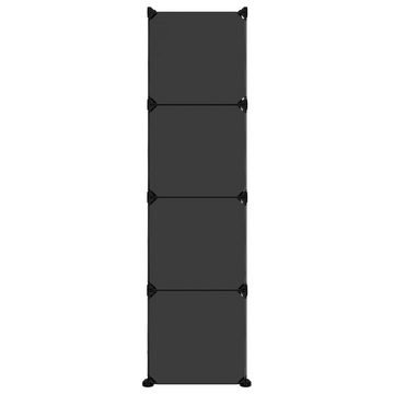 furnicato Schuhschrank Regalsystem mit 12 Würfeln und Türen Schwarz PP