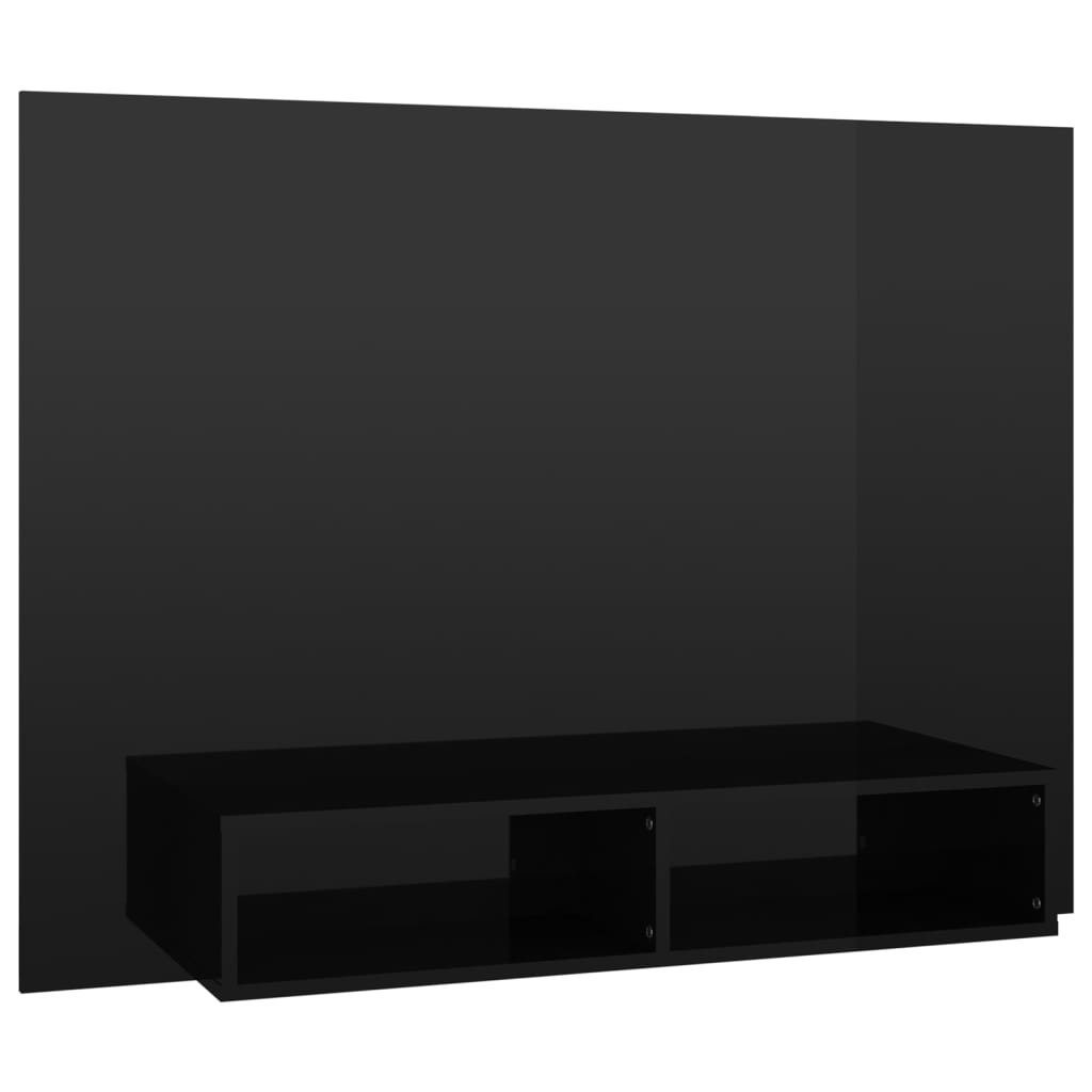 Holzwerkstoff TV-Schrank cm 120x23,5x90 Hochglanz-Schwarz furnicato TV-Wandschrank