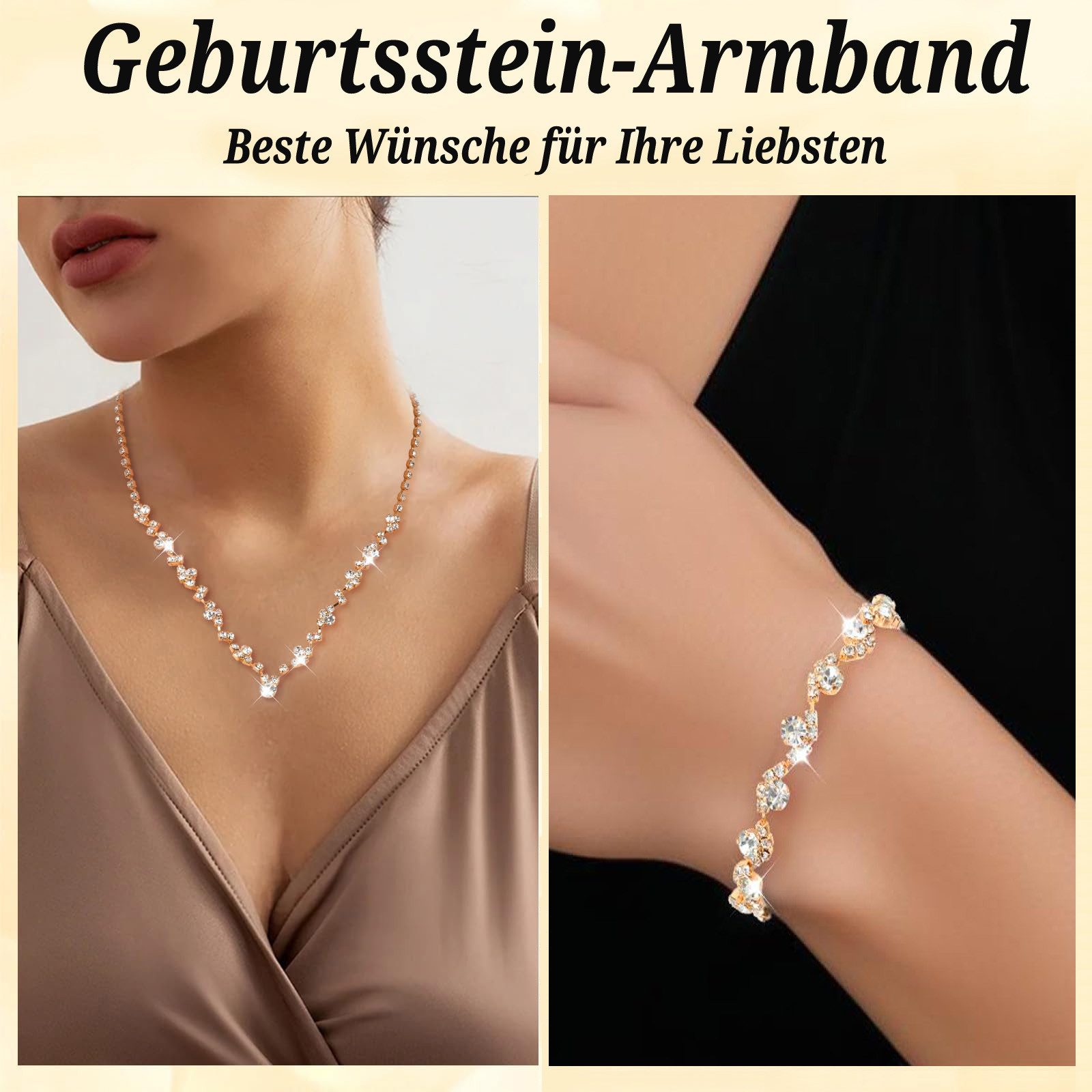 Zaewry Schmuckset Brautschmuck-Set: Wellenförmige Halskette und Armband, geeignet für Hochzeiten, Bälle und Partys