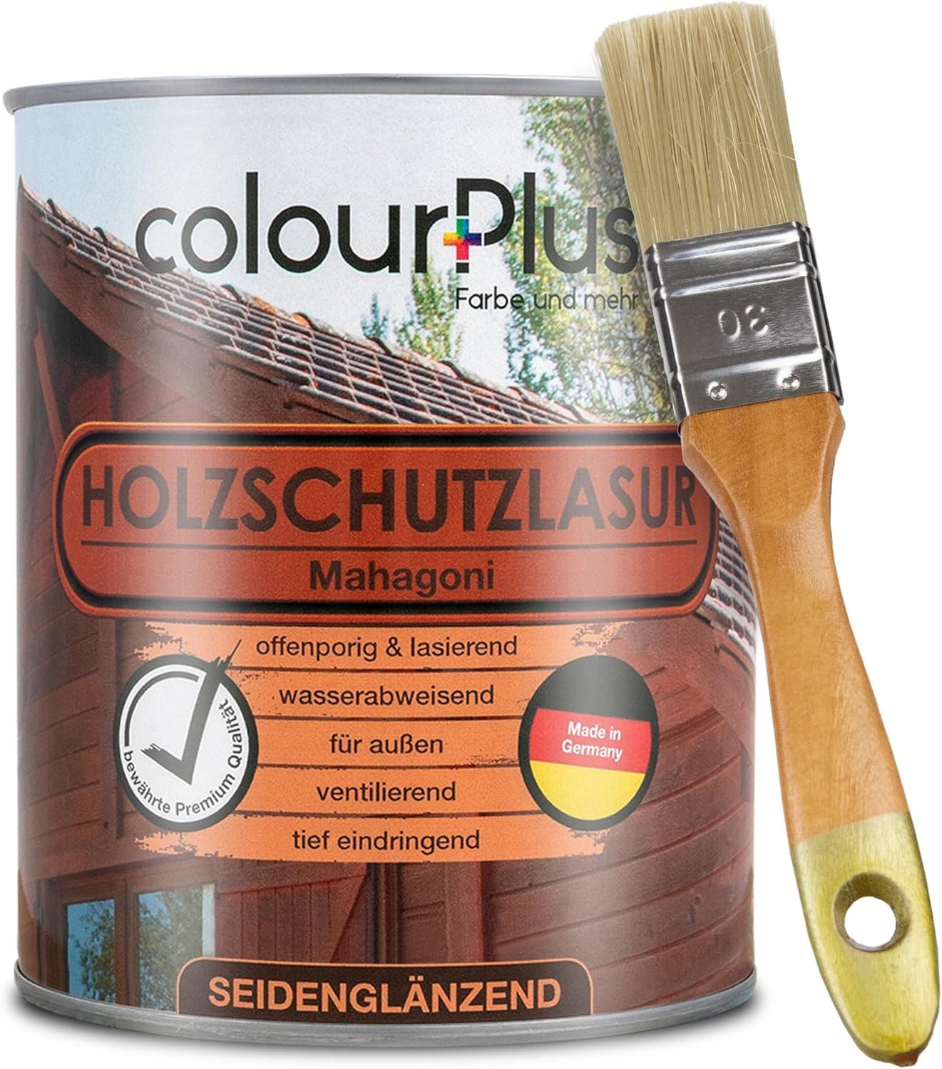 ColourPlus Holzschutzlasur Holzschutzlasur, Holzschutzlasur außen, offenporig, UV- & Witterungsschutz, lasierend