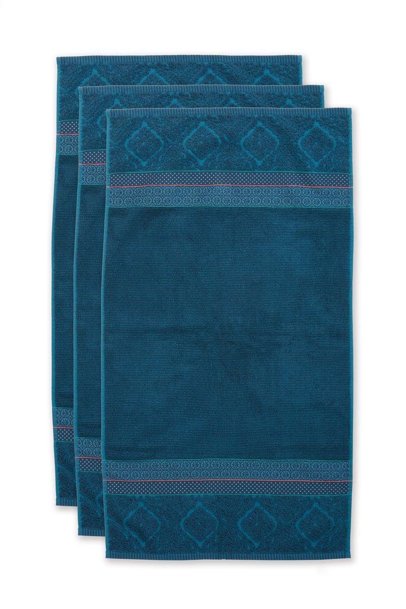 PiP Studio Handtuch Soft Zellige Dark Blue 55X100 Set A 3 Dunkelblau 100% Cotton, ter, Baumwolle (1-St)