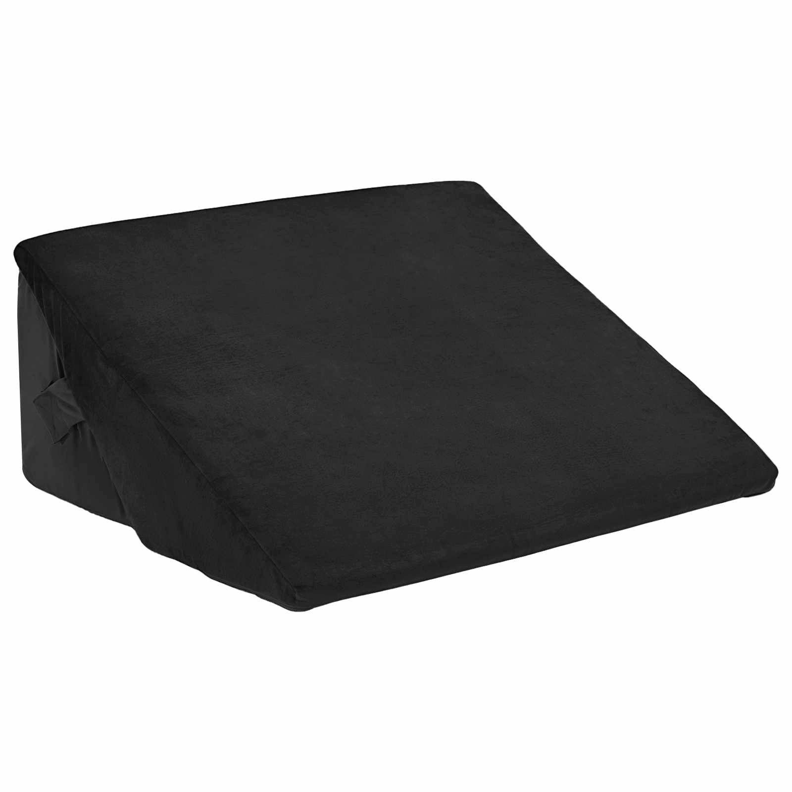 vidaXL Kopfkissen Keil Kopfkissen Schwarz 55 x 55 x 26 cm Viscoschaum, Bezug: Samt