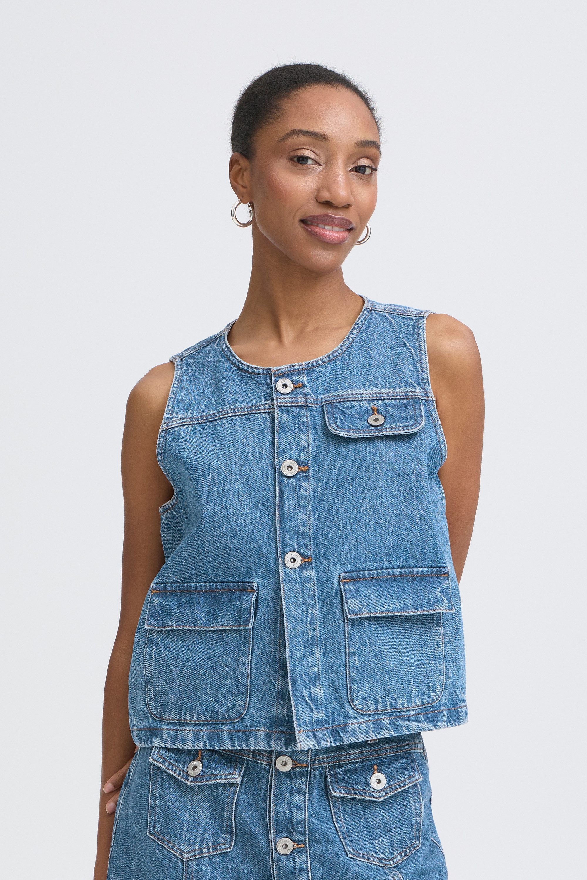 Ichi Shirtweste Denimweste IHPAMILA