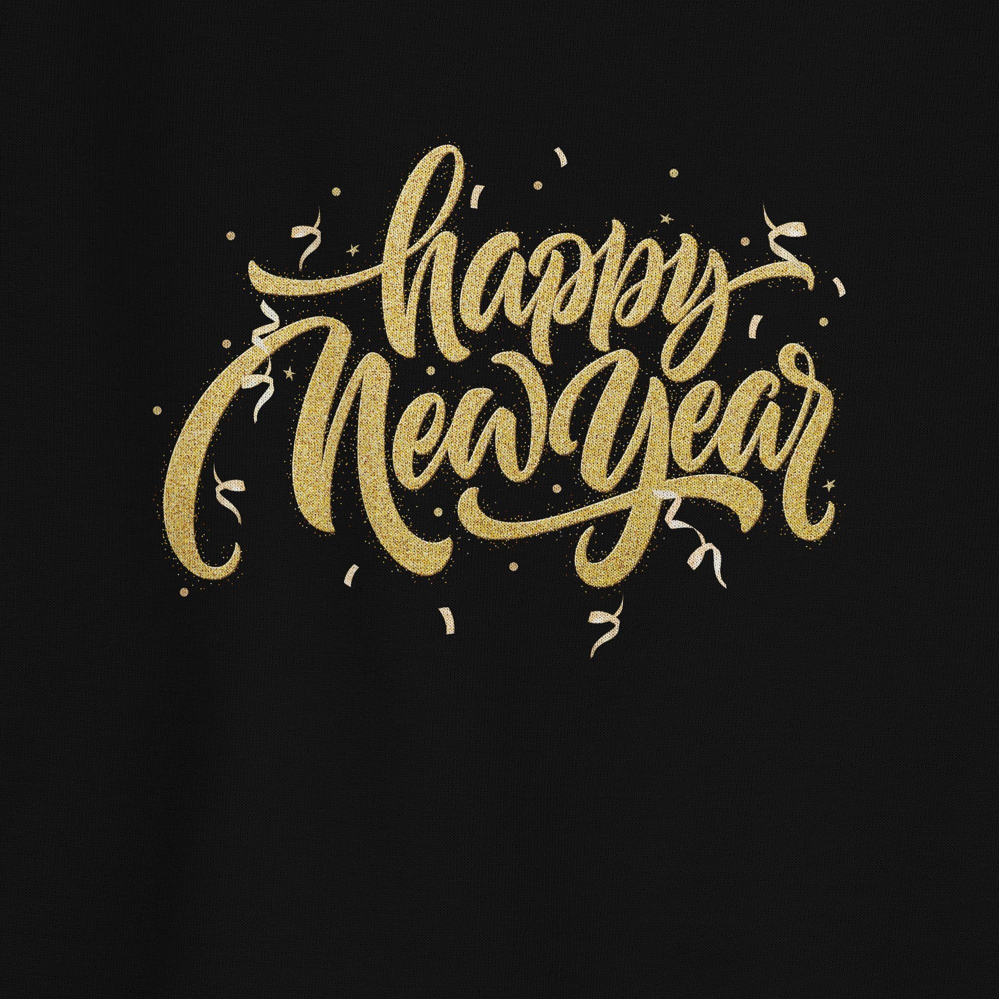 Shirtracer Sweatshirt Happy New Year Erwachsene Schwarz Silvester 1 (1-tlg)