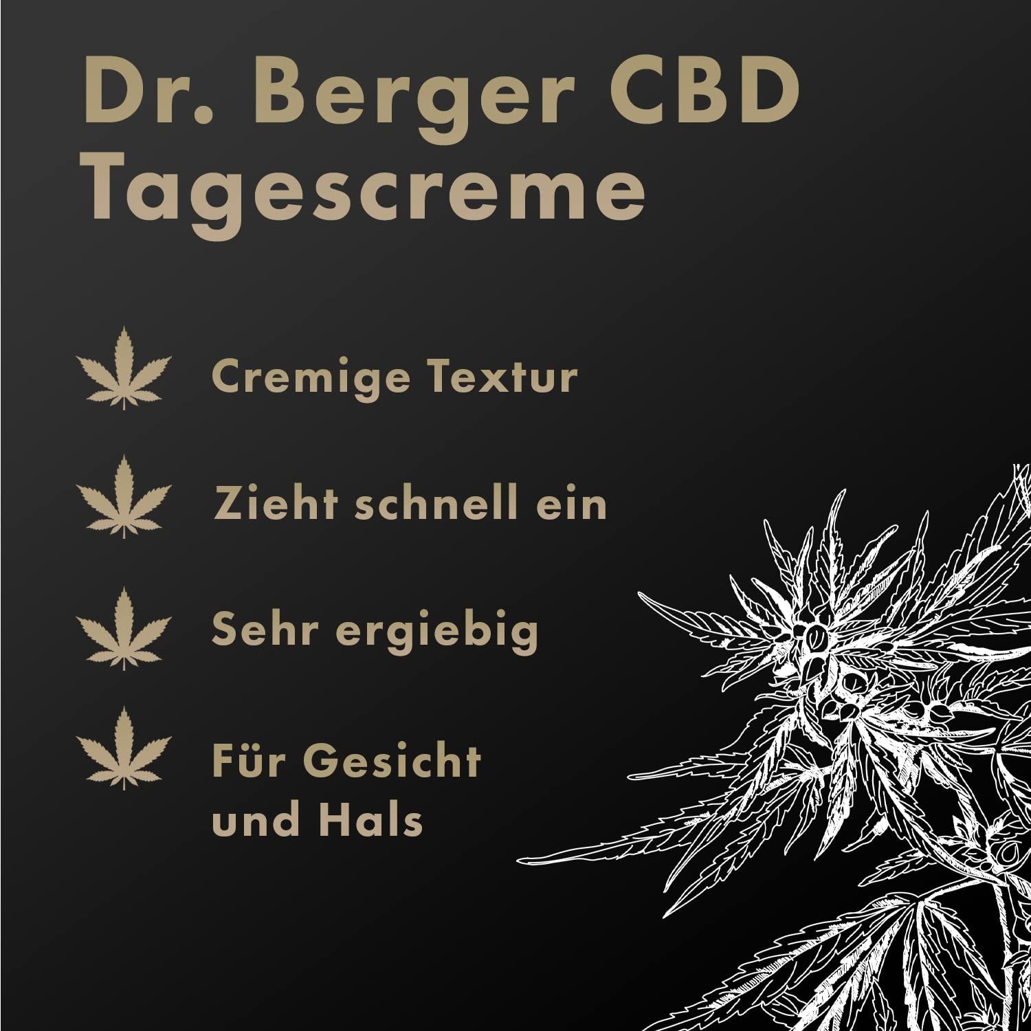 Dr. Berger Tagescreme "Black Edition" Tagescreme 50 ml mit Moos Cell, mit 500 mg CBD