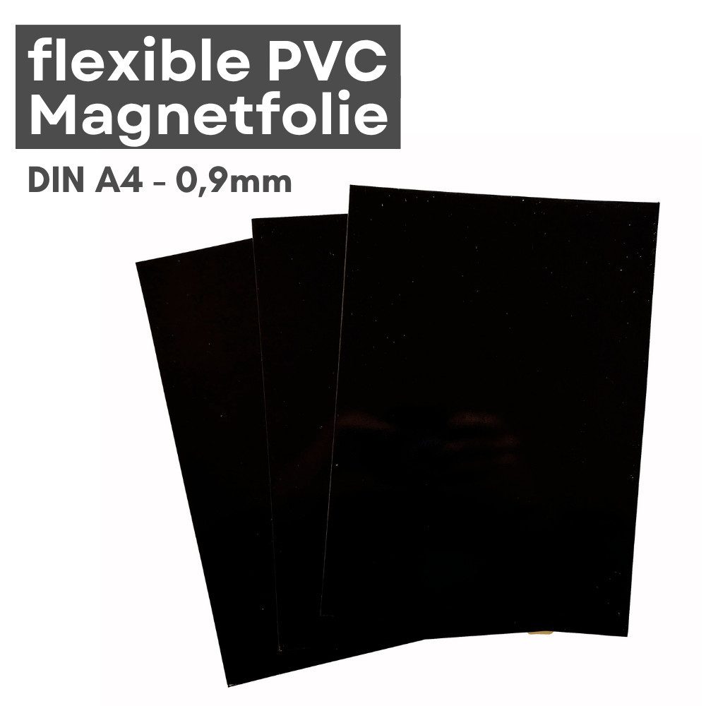 MaajeeKuto Magnet Magnetfolie DIN A4 beschreibbar Schwarz 0,9 mm PVC Magnetplatte (1-St)