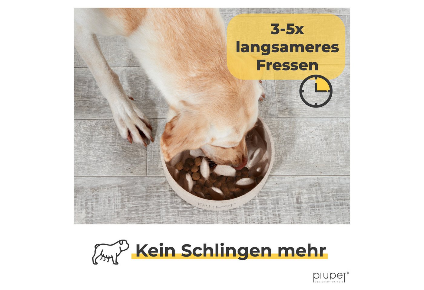 Thumbnail - Piupet Antischlingnapf Antischlingnapf / Slow Feeder I Futternapf für Hunde I 0,4L 0,8L 1,4L, 50% Bambus, 50% recycelter...