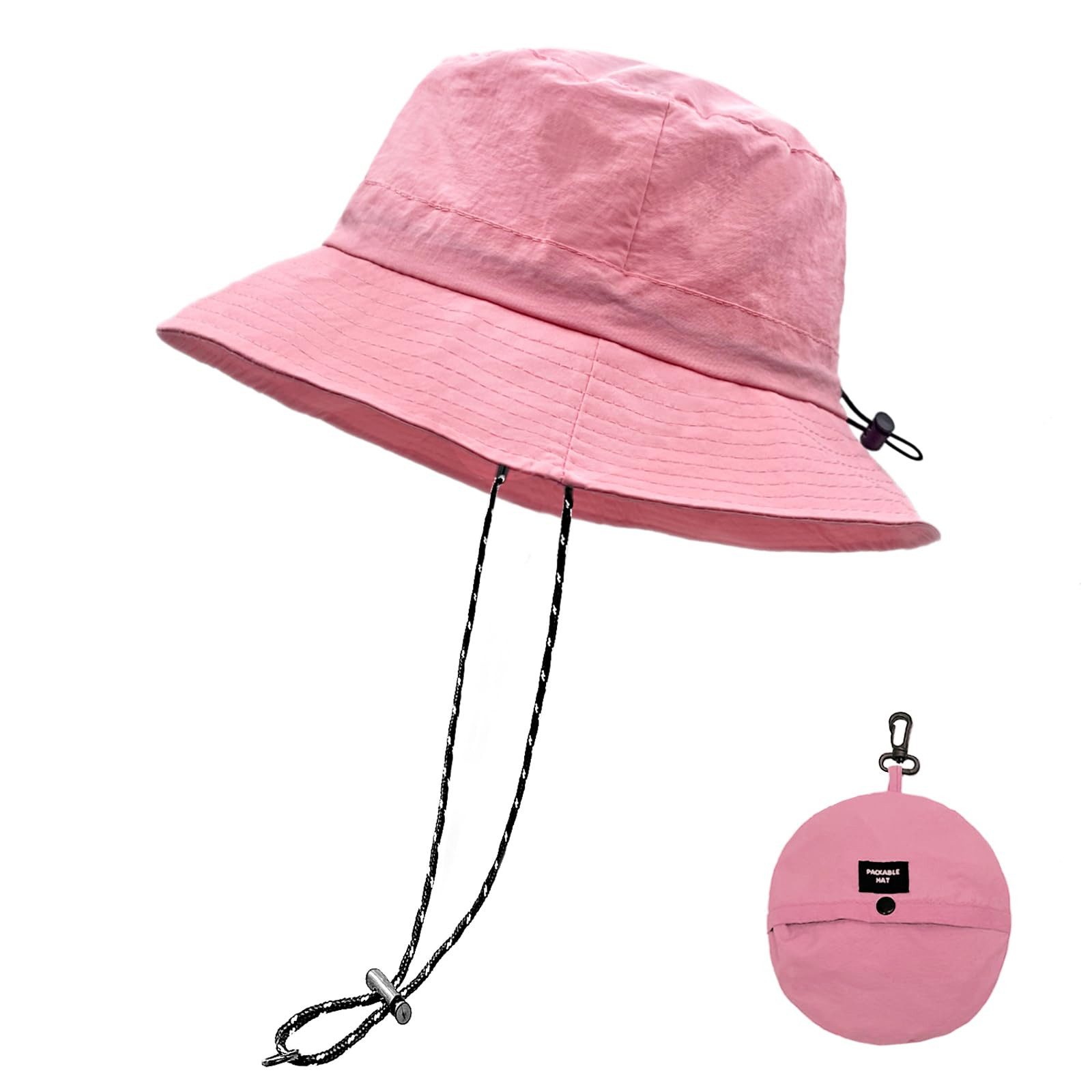 FOUORTUNATE-BEE Fischerhut Fischerhut Sommer Outdoor Sonnenhut Herren Damen faltbar leicht Faltbarer Fischerhut mit Kordel Outdoor Wandern Reisen Strand
