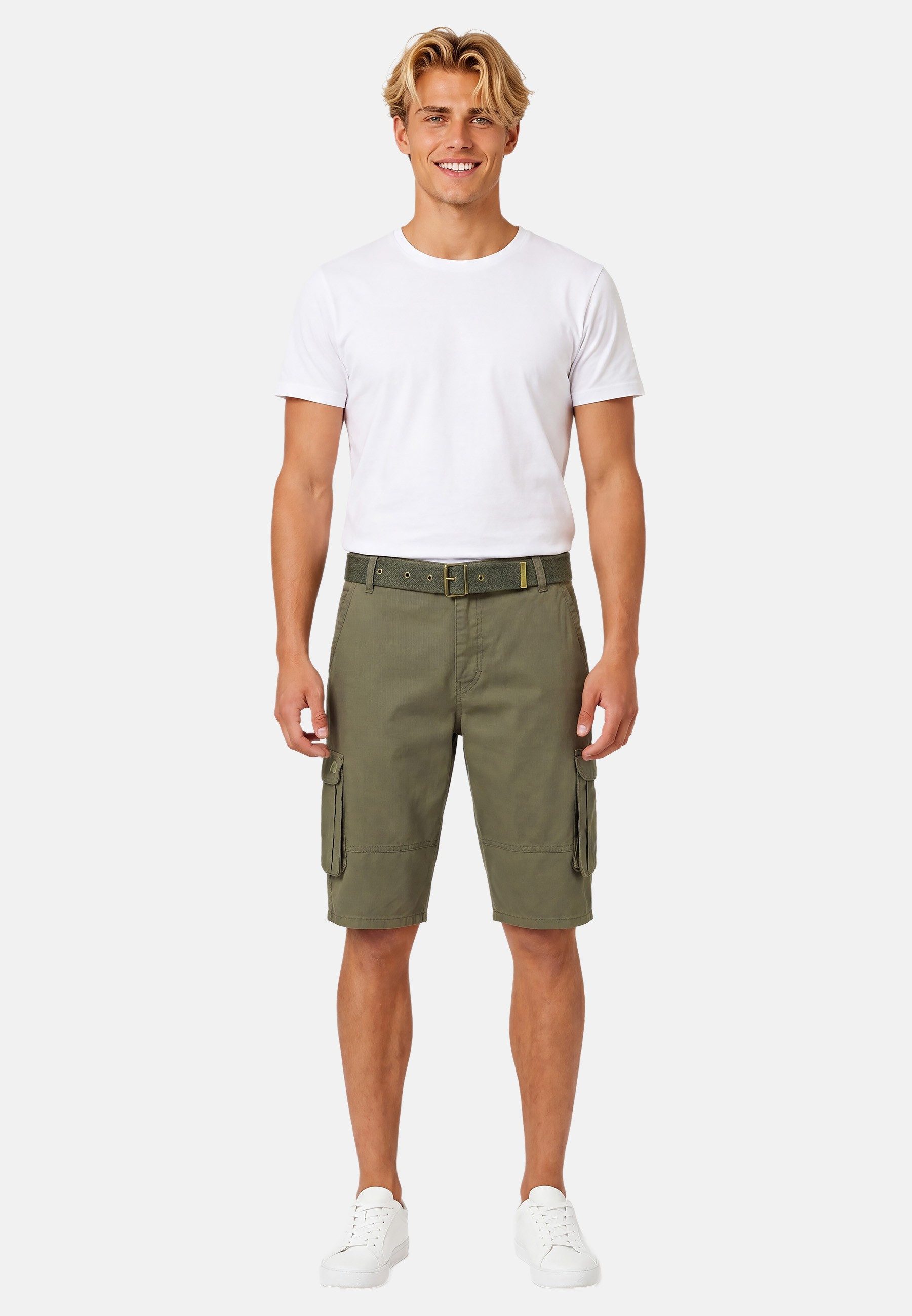 Arctic Seven Shorts Herren Cargo mit Gürtel – Kurze Outdoor Hose aus Baumwolle Robuste Cargo Shorts mit vielen Taschen und Gürtel