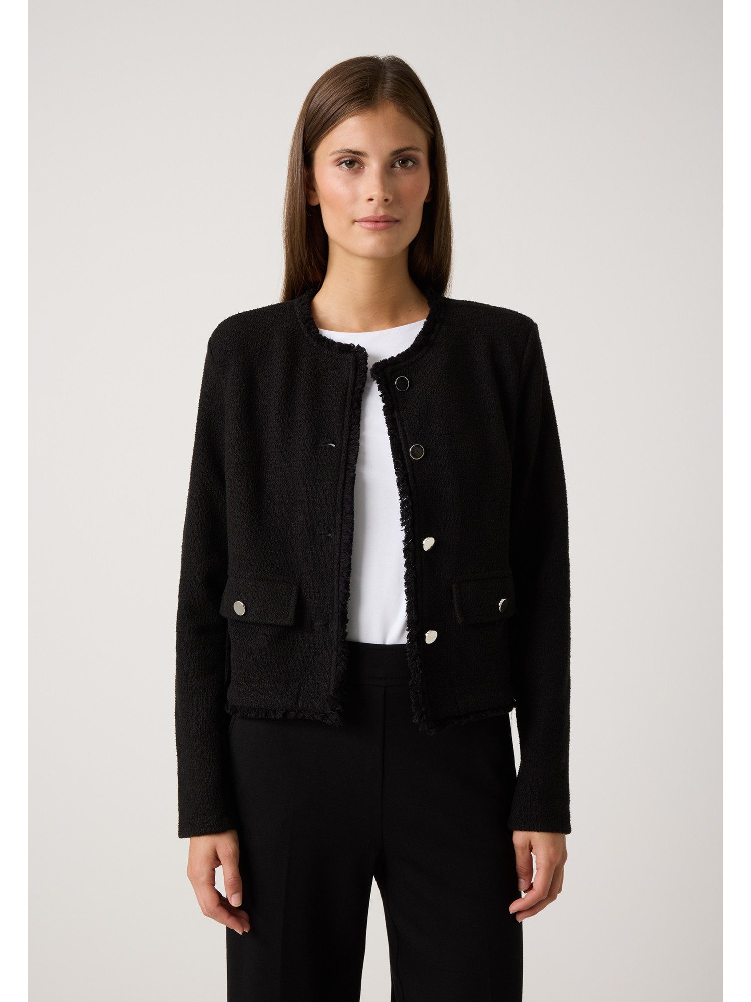 MORE&MORE Jerseyblazer Boucléjersey-Kurzblazer günstig online kaufen