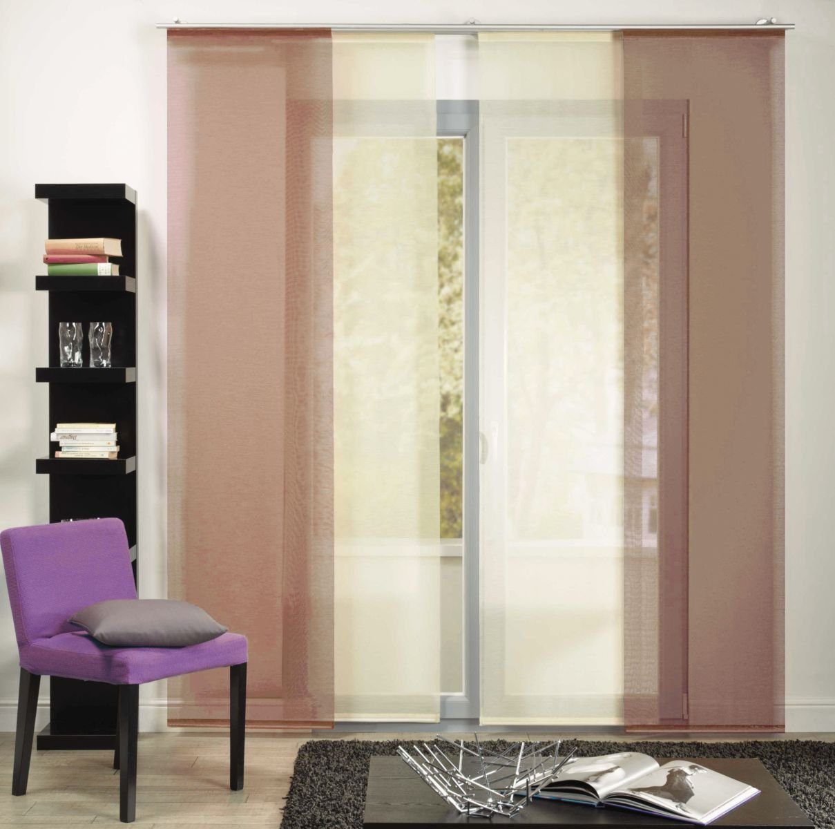 erfal Schiebegardine Erfal Schiebevorhang Schiebegardine Flächenvorhang (1 St), halbtransparent, Stoff