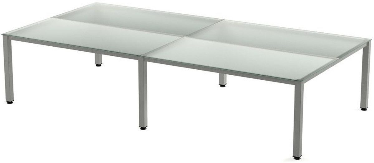 Schreibtisch Mehrfacharbeitstisch Executive BxTxH 320x163x73cm Gestell grau Platte