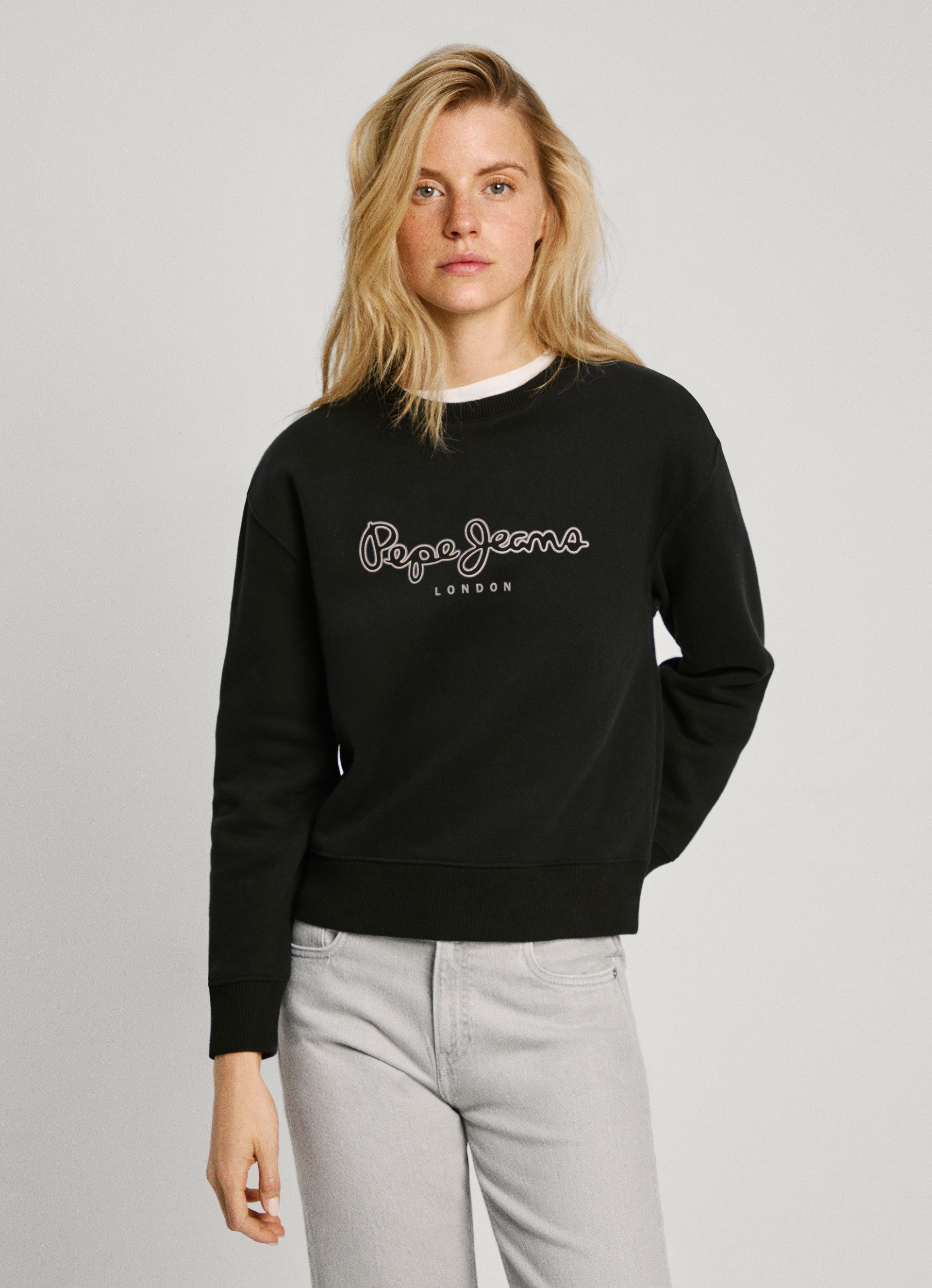 Cartoon Damen Sweatshirt Mit Rippbündchen - Lässiger Rundhals Mit Placement-Design