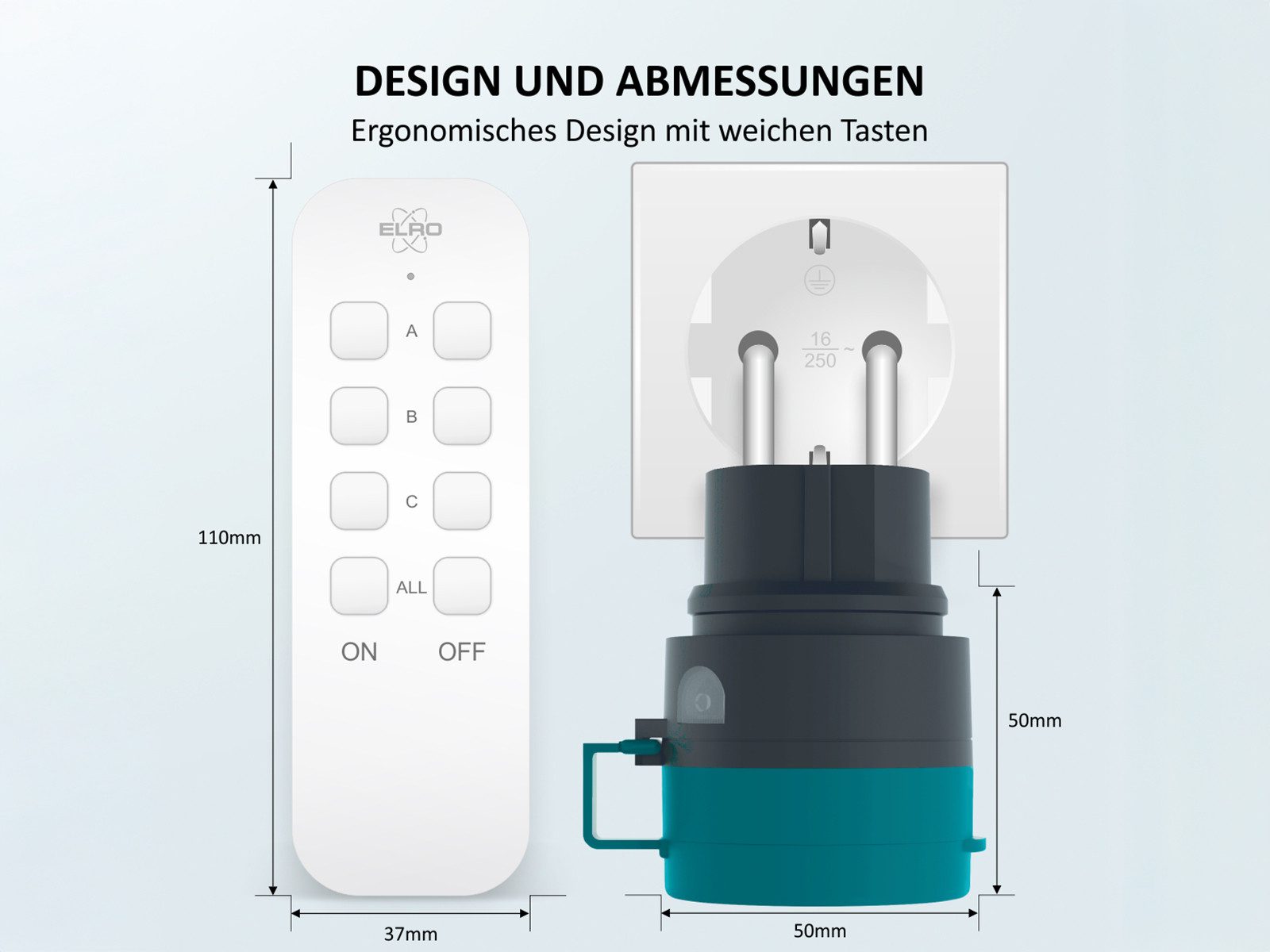 Elro Funksteckdose, 3er Set schaltbare IP44 Steckdose mit Fernbedienung, Gartensteckdose