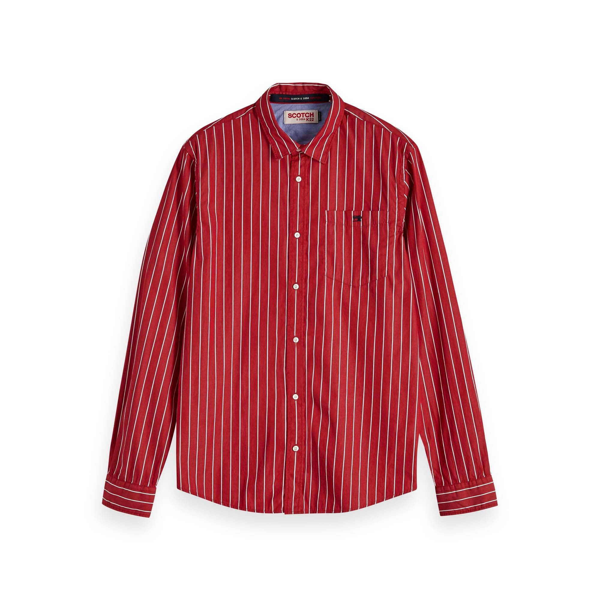 Kurzarmhemd Scotch & Soda Herren Langarmhemd Classic Breton Stripe Shirt 152149