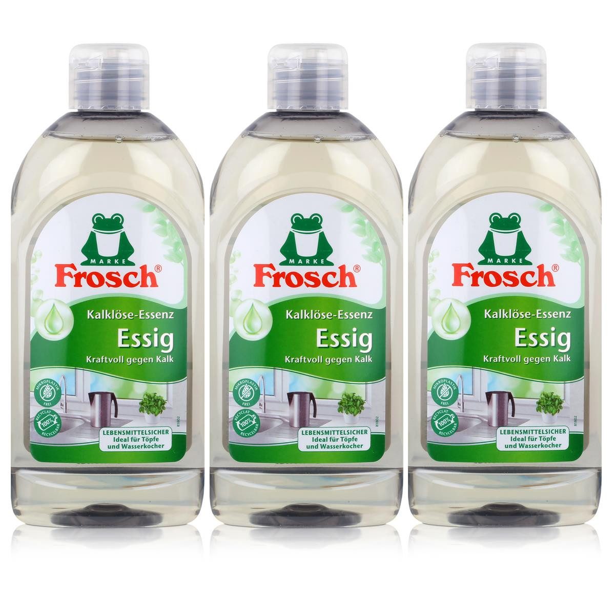 FROSCH 3x Frosch Essig Kalklöse-Essenz 300 ml Allzweckreiniger