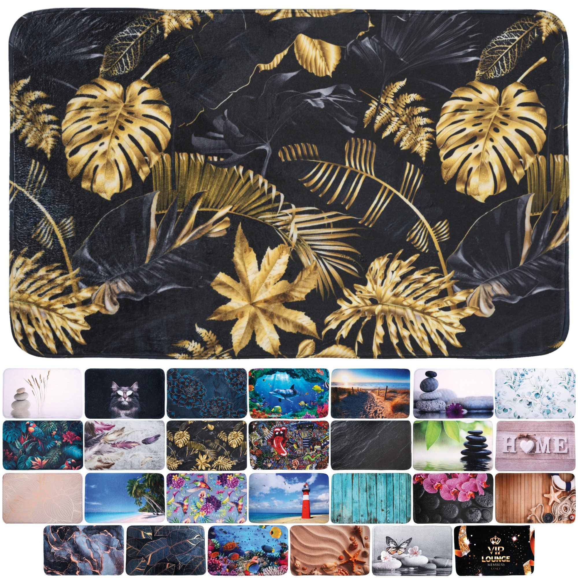 Sanilo Badematte mit Motiv, viele schöne Badteppiche zur Auswahl, rutschhemmend beschichtet, waschbar, schnelltrocknend, Polyester, rechteckig, sehr weich, hochwertig & modern, 50 x 80 cm oder 70 x 110 cm