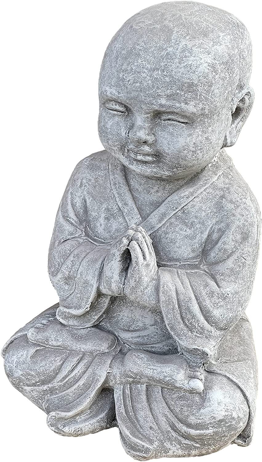 Gartenfigur Steinfigur betender Shaolin Mönch