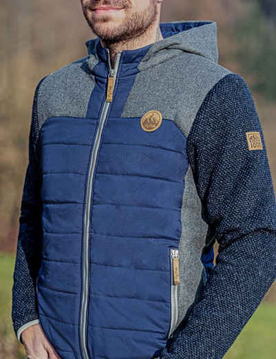 Piz Palü Winterjacke Wattierte Herren Jacke "Teisnach", 020002 - Blau / Grau - Primaloft