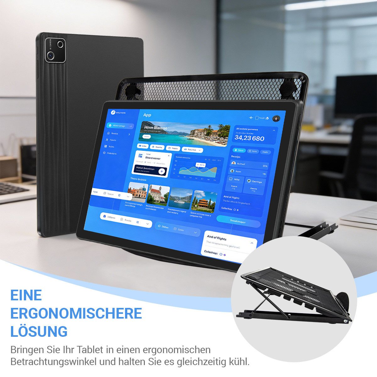 BUFO 10 Zoll 30(6+24)GB 128GB ROM+1TB TF Android 15 WiFi 6 6200mAh Tablet (10", 128 GB, Android 15, 2,4/5G WiFi, 1280x800 IPS HD Screen, PC-Modus, OTG-Transfer)
