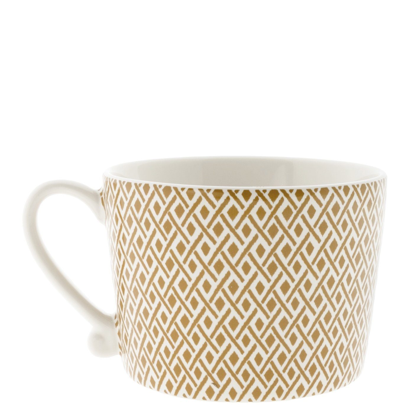 Tasse Bastion handbemalt Keramik mit Henkel weiß karamell, Keramik, Little Collections Tasse Check