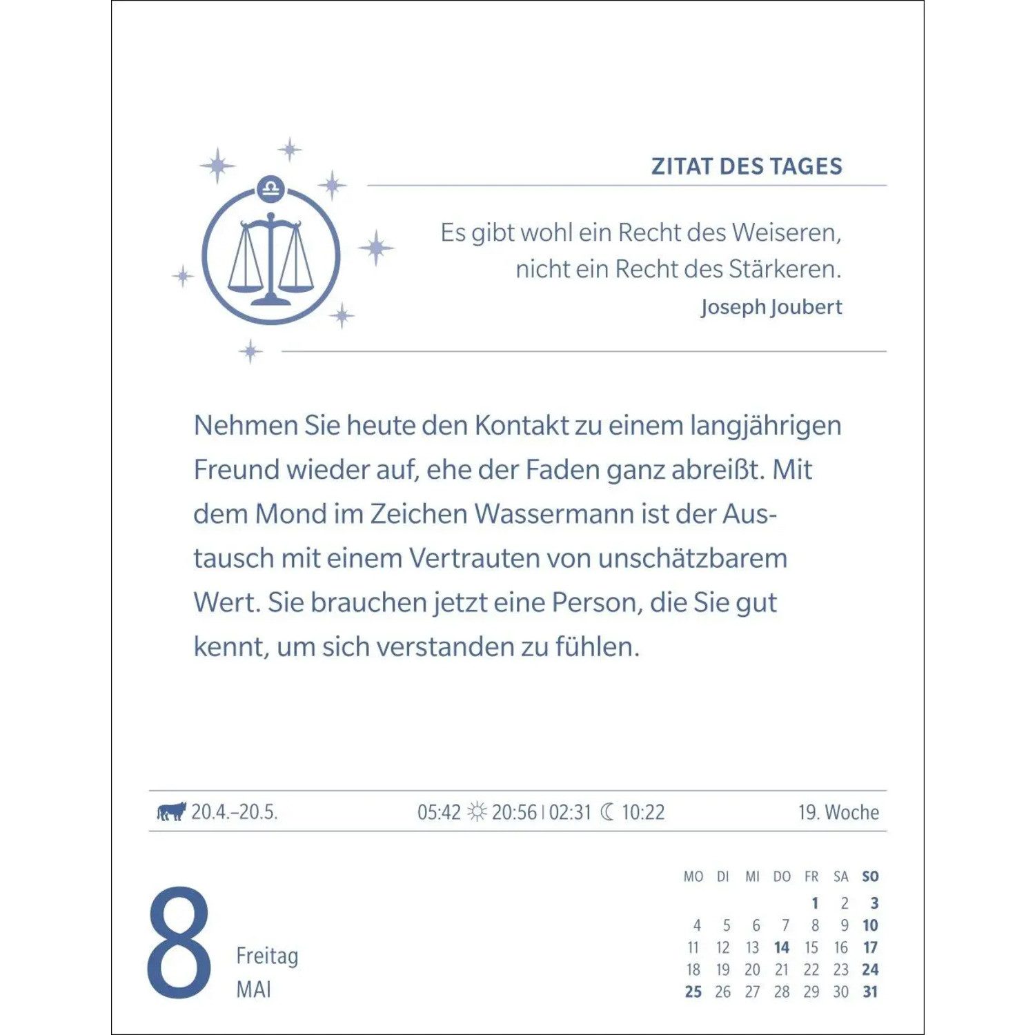Harenberg Kalender Verlag Abreißkalender Waage Sternzeichenkalender 2026 - Tagesabreißkalender - Ihr...