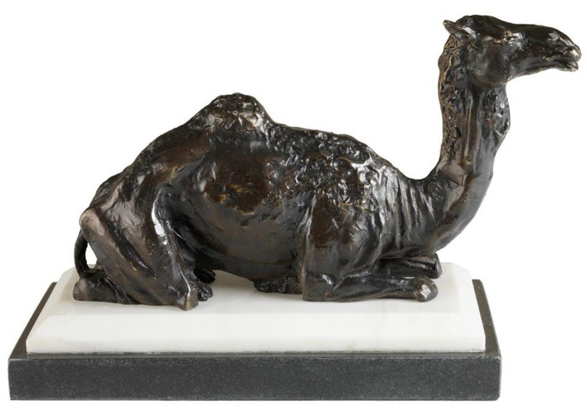 Casa Padrino Dekoobjekt Designer Bronzefigur cm x Prunkvoll 24 Edel 37 x H. Sockel & auf 15 - Kamel