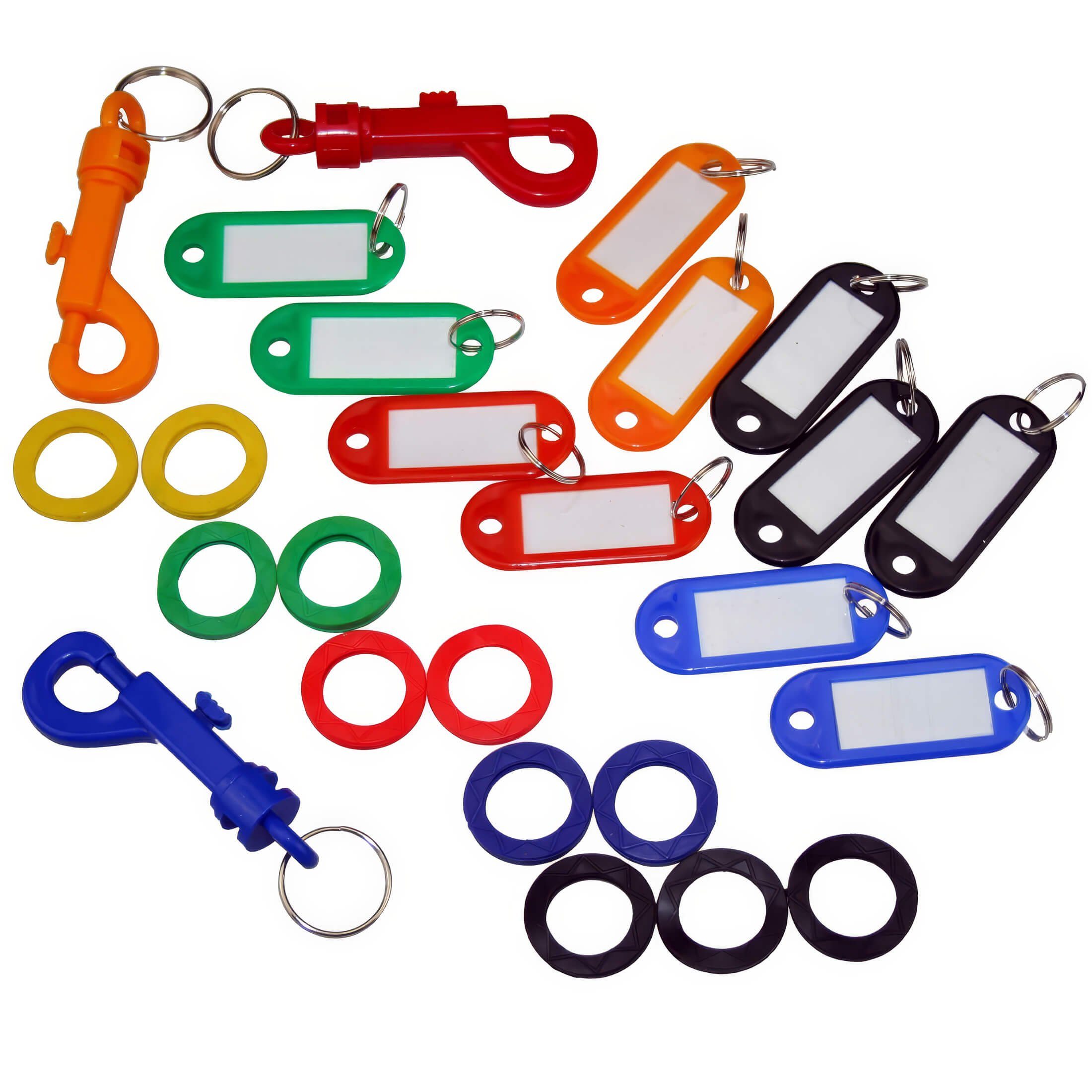 Schlüsselanhänger Set Schlüsselanhänger Schlüsselschilder Kennringe Karabiner Set 25