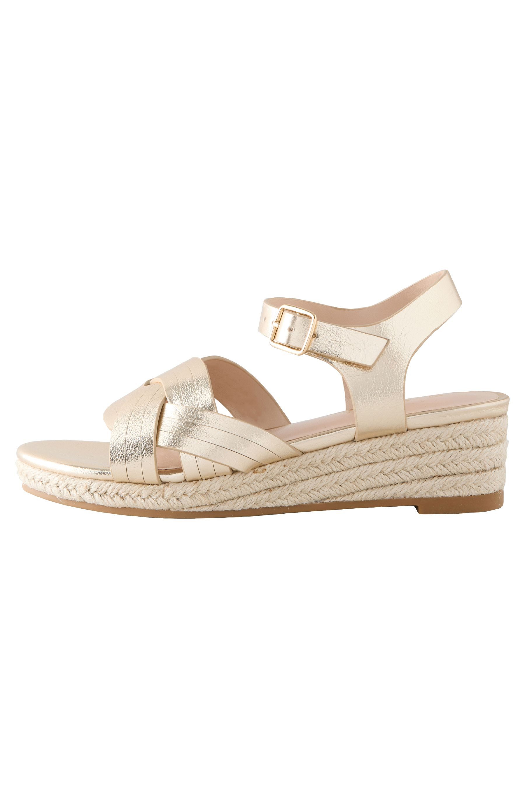 Next Keilabsatz-Sandalen in Weboptik Keilsandalette