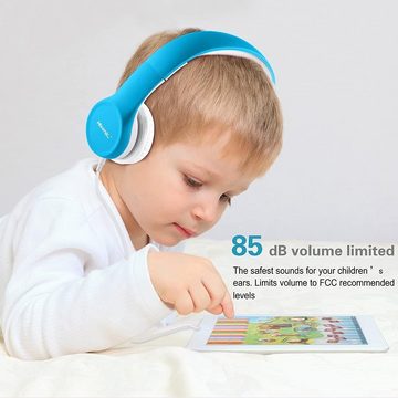 hisonic Faltbarkeit für Transportfreundlichkeit Kinder-Kopfhörer (Die integrierte Lautstärkebegrenzung auf 85dB schützt empfindliche Kinderohren., Musikteilung die perfekte Kombination aus Leichtigkeit und Innovation)
