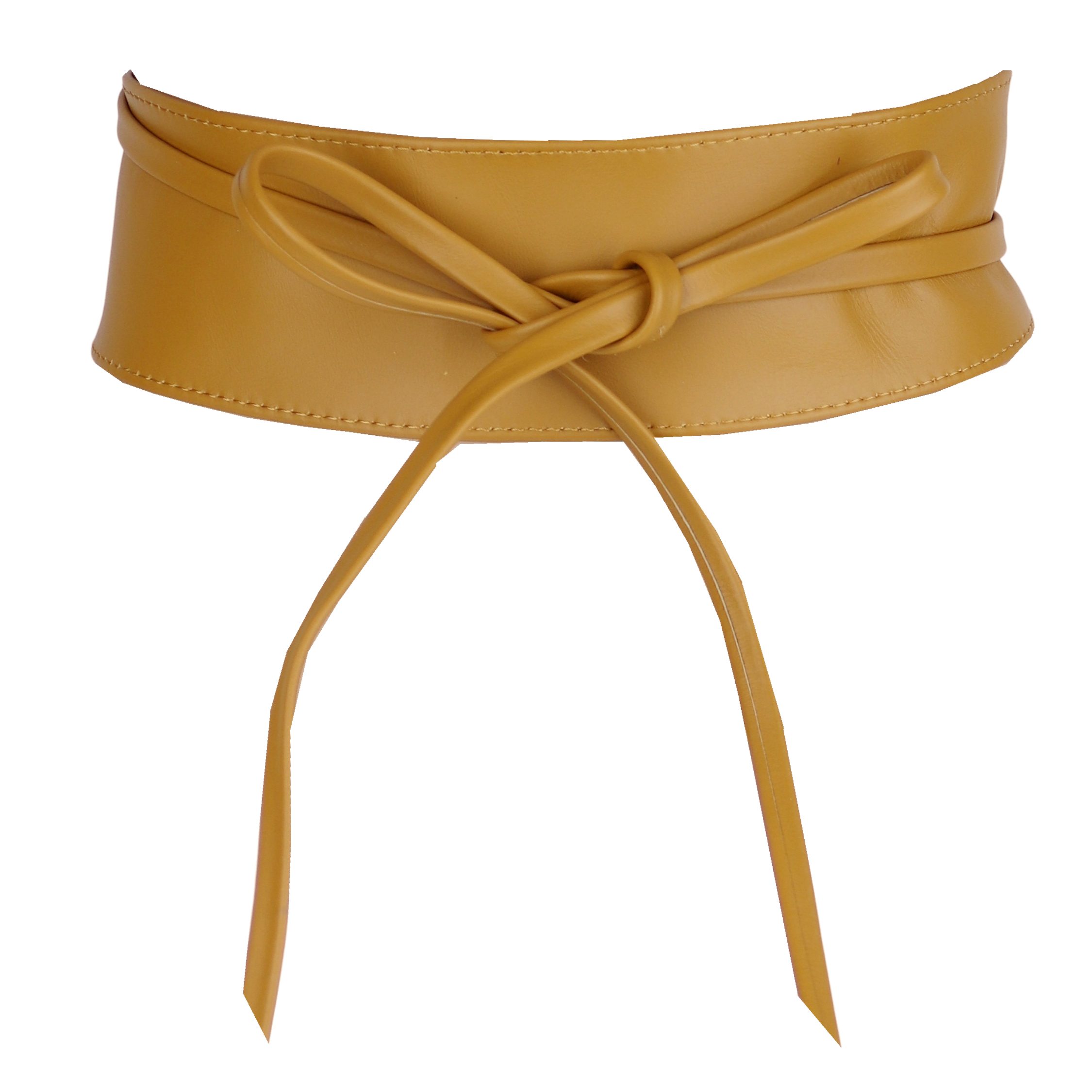 MIRROSI Taillengürtel Wickelgürtel aus Echtleder, Schleife mit breitem Bund (mit breitem Bund zum Wickeln, 7cm Breit, 265cm lang) OBi Gürtel, Bindegürtel, Schnürgürtel, Wickelgürtel