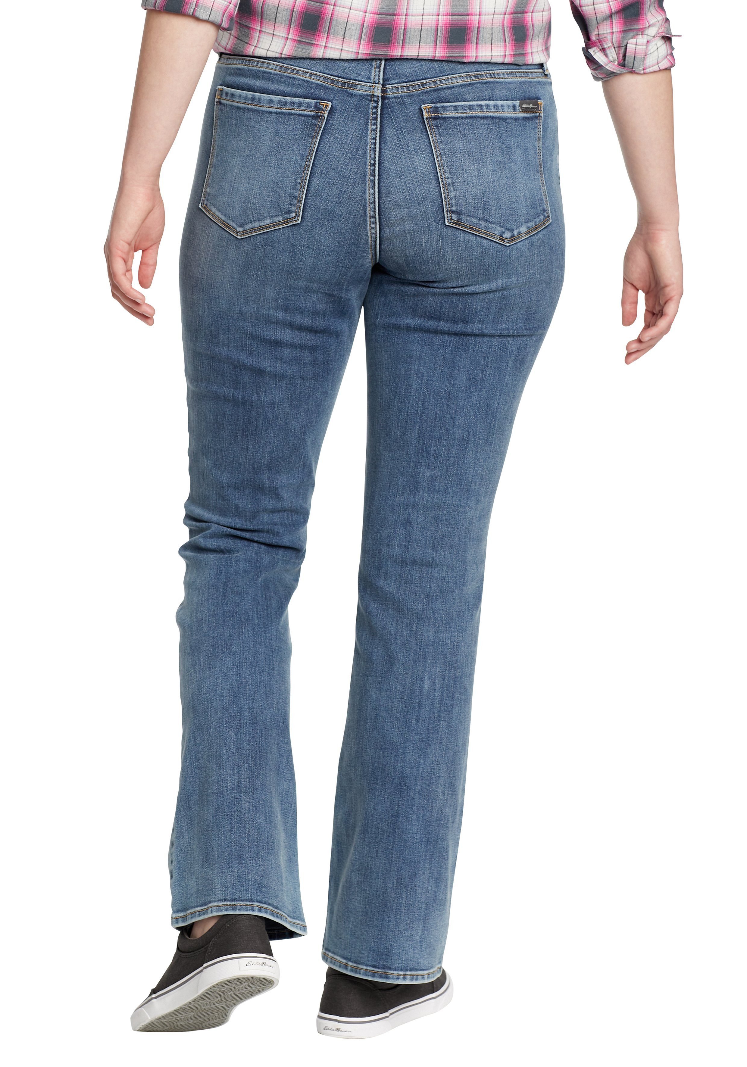 Eddie Bauer Bootcut-Jeans - Atlasblau Bootcut Rise Voyager High - Jeans